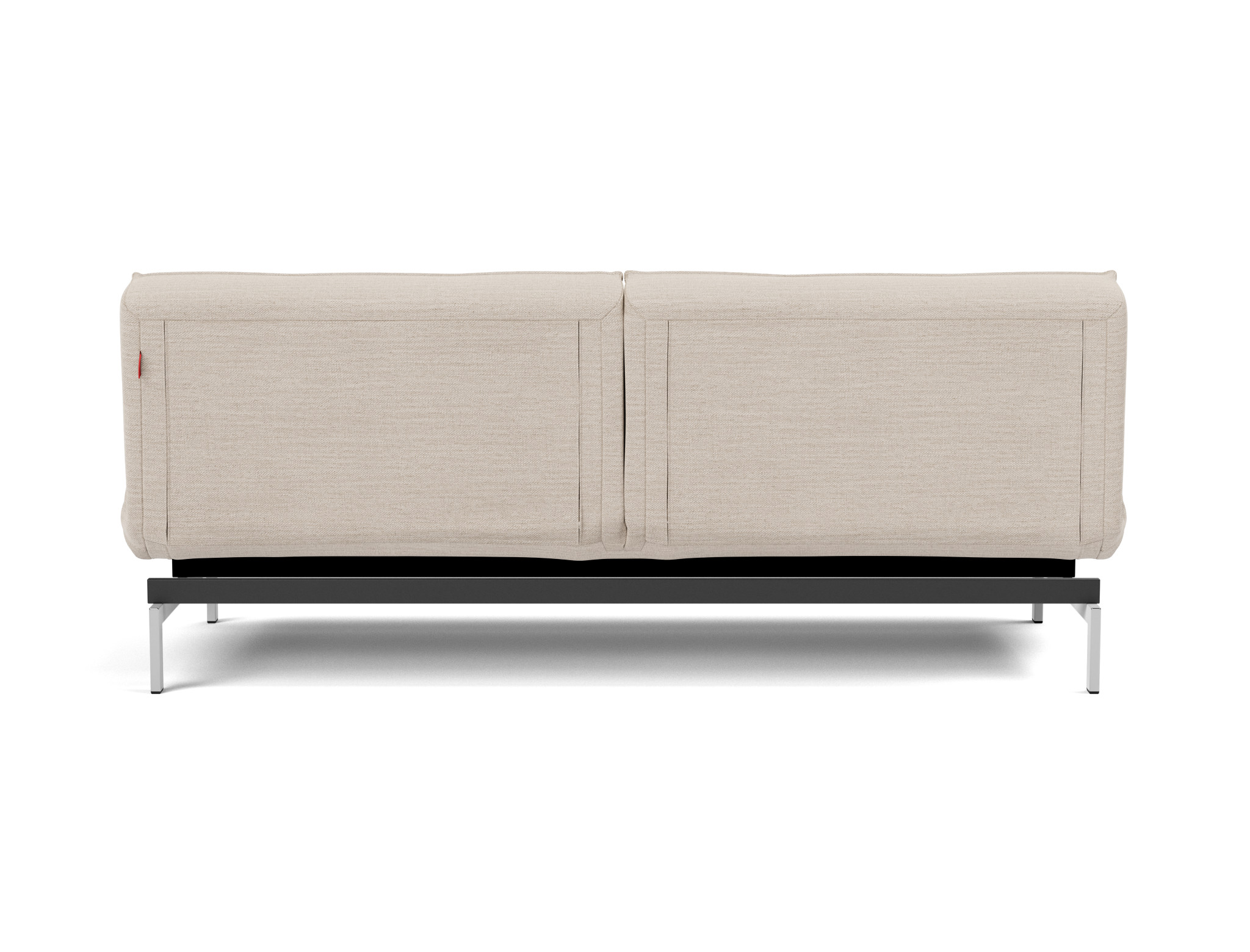 Schlafsofa Splitback Webstoff Blida 612-Sand-Grey Beine Chrom