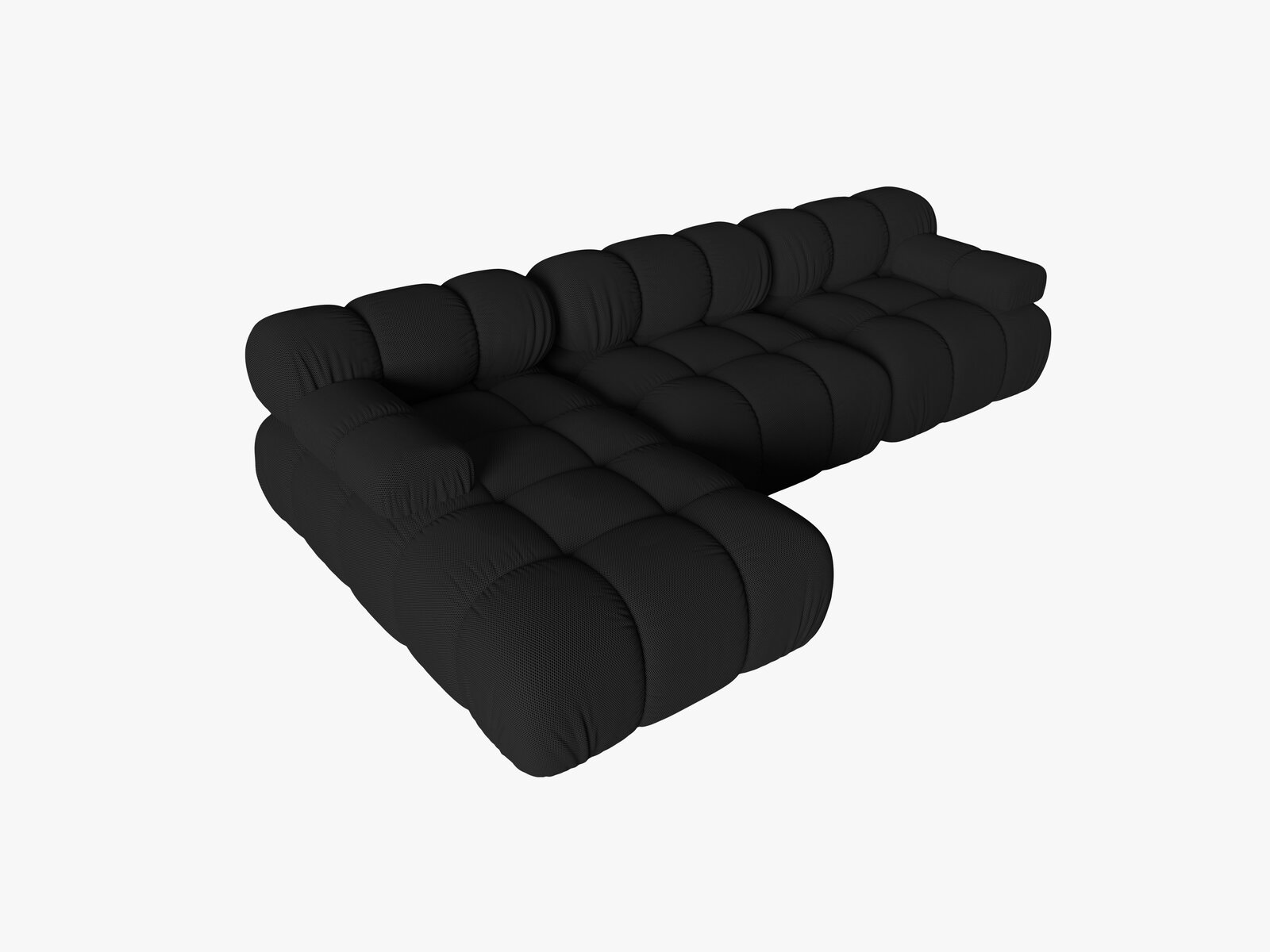 Micadoni Modulares Ecksofa Bellis 4-Sitzer Links 3D-Stoff Sonic Schwarz