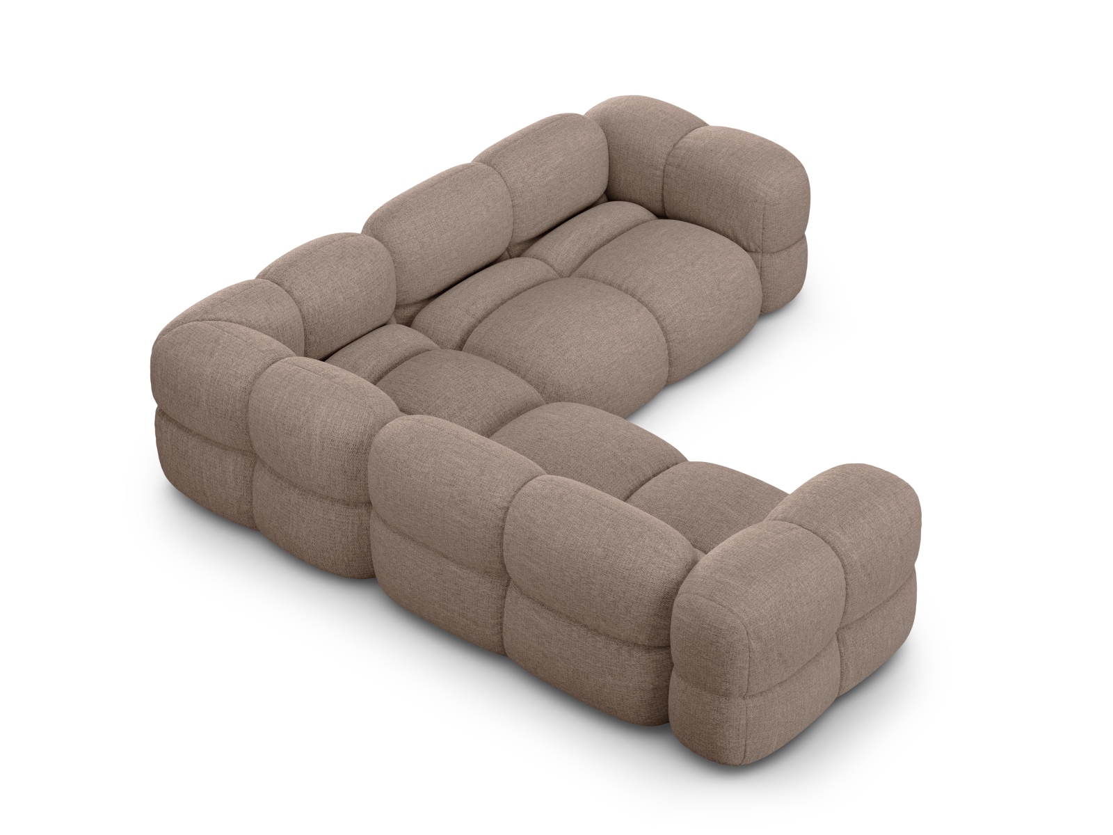 Cosmopolitan Design Symmetrisches Ecksofa Loretto 4-Sitzer Strukturierter Stoff Sorella Cappuccino
