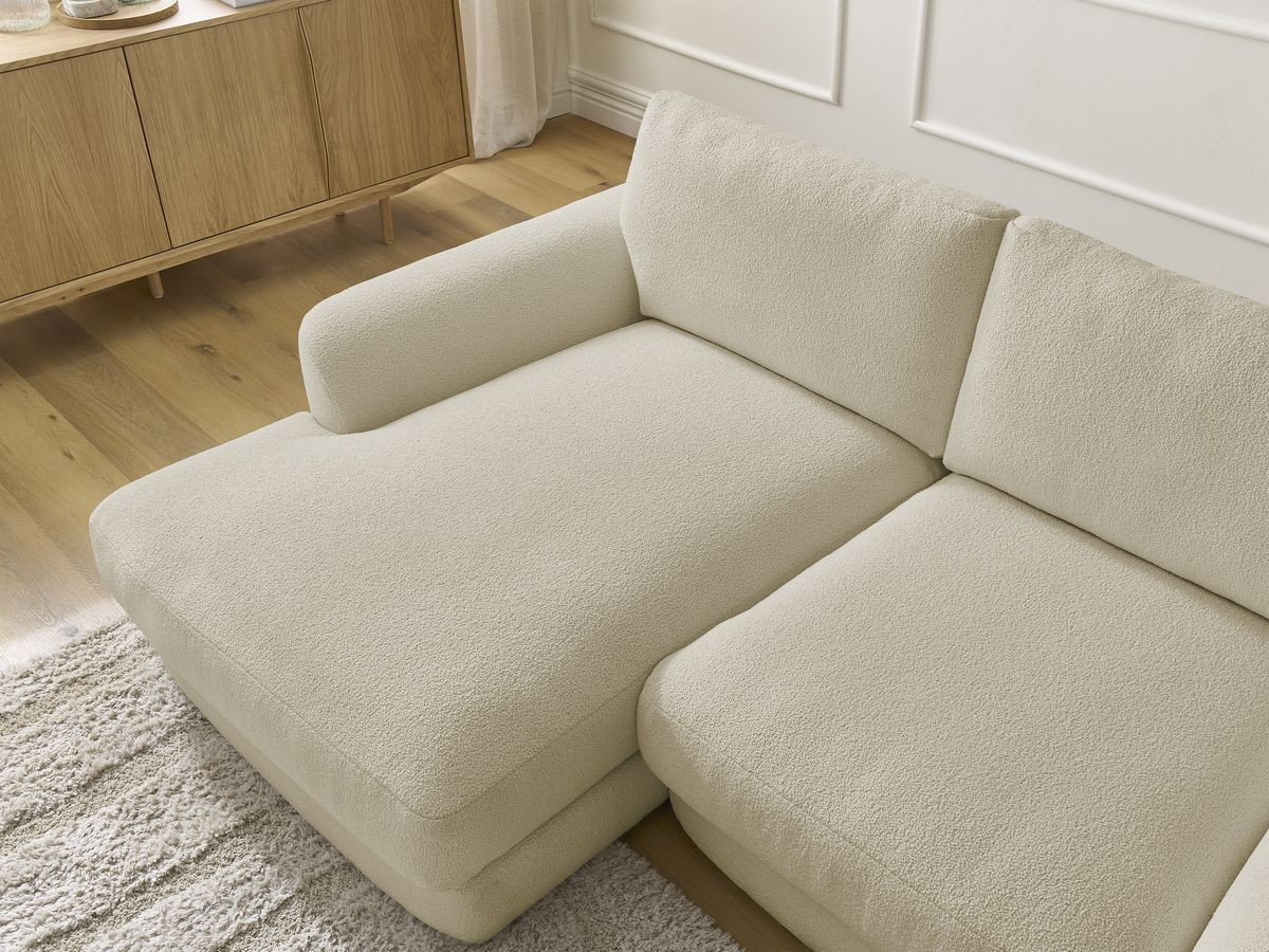 Bobochic Leonore Ecksofa Bouclé-Stoff Beige Ecke links