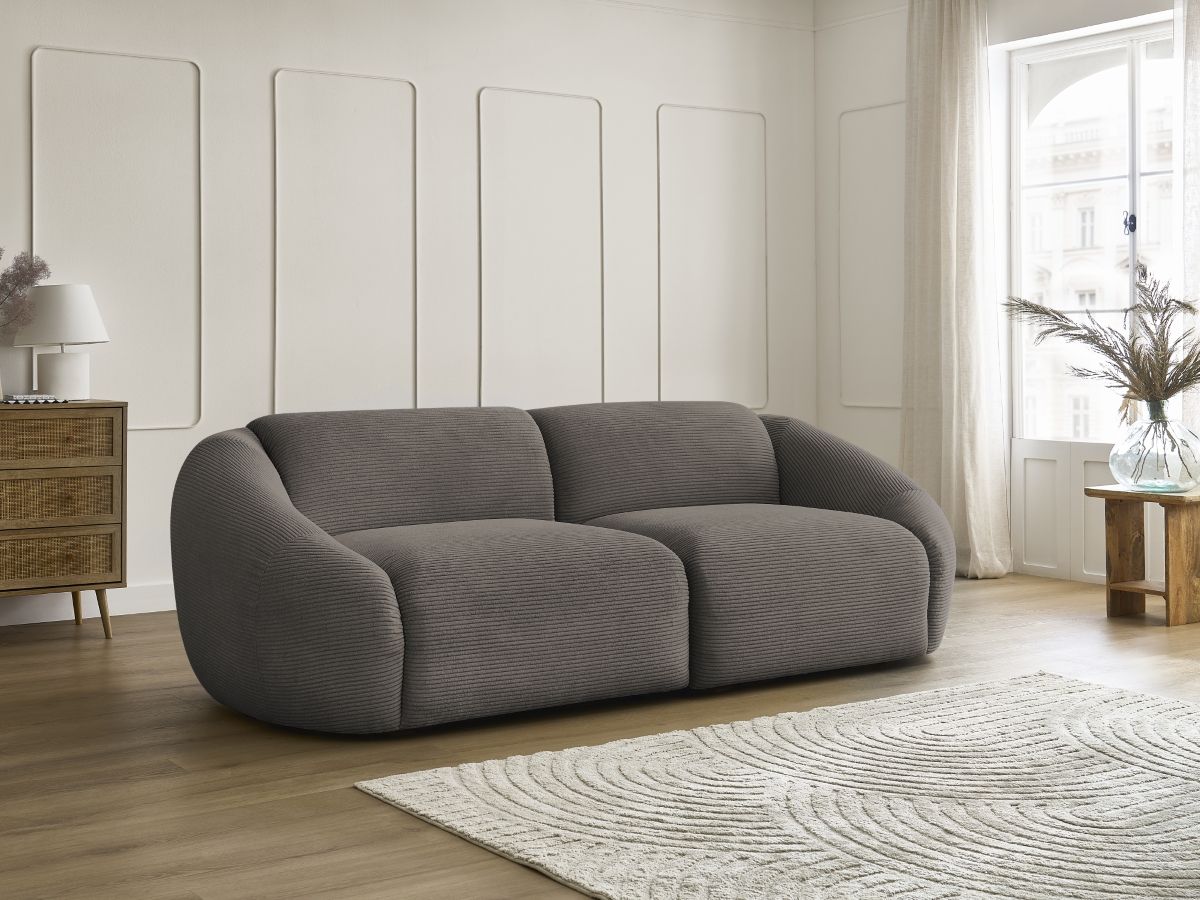 Bobochic Tina Sofa 3-Sitzer Cordsamt Taupe