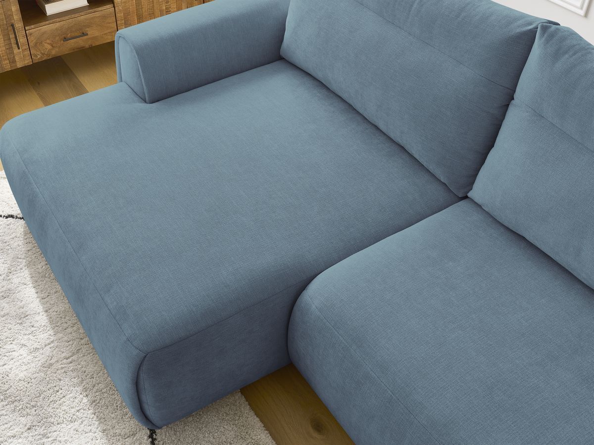 Bobochic Aden Ecksofa 386 × 152 cm Stoff Hellblau Ecke links