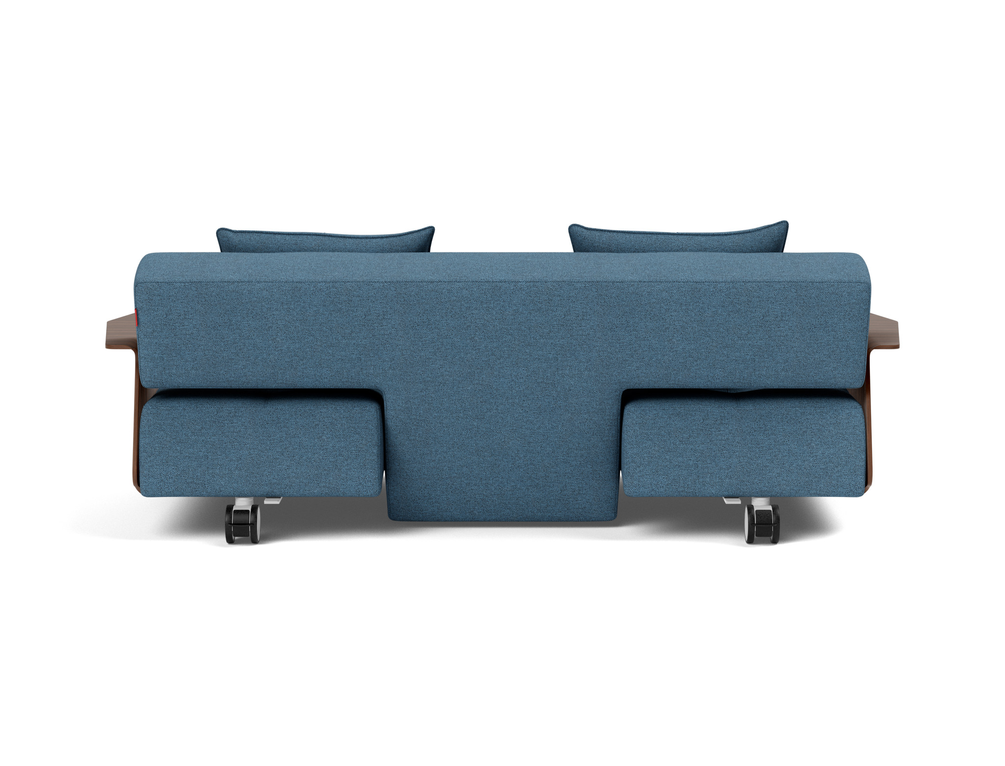 Schlafsofa Long Horn D.E.L. mit Armlehnen Strukturierter Stoff Weda 302-Weda-Blue