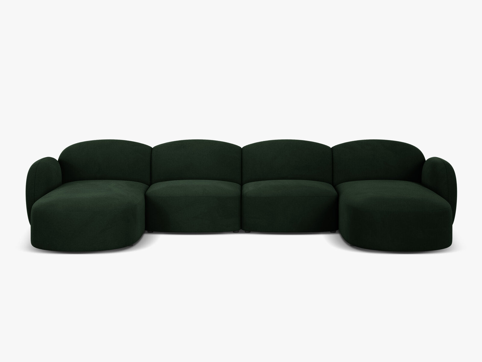 Micadoni Panorama Sofa Blair 6-Sitzer Samt Casino Flaschengrün