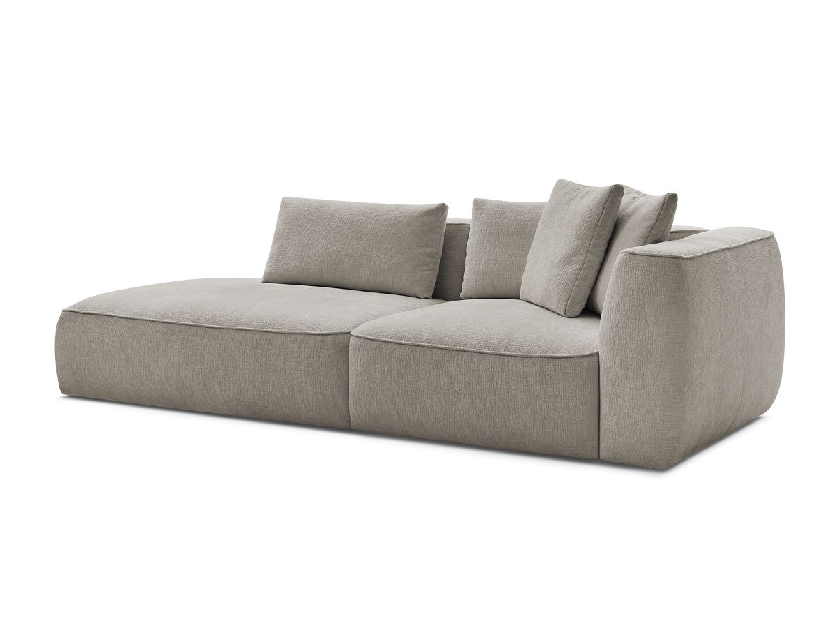 Bobochic Leopold Sofa 3-Sitzer Strukturstoff Taupe Armlehne rechts