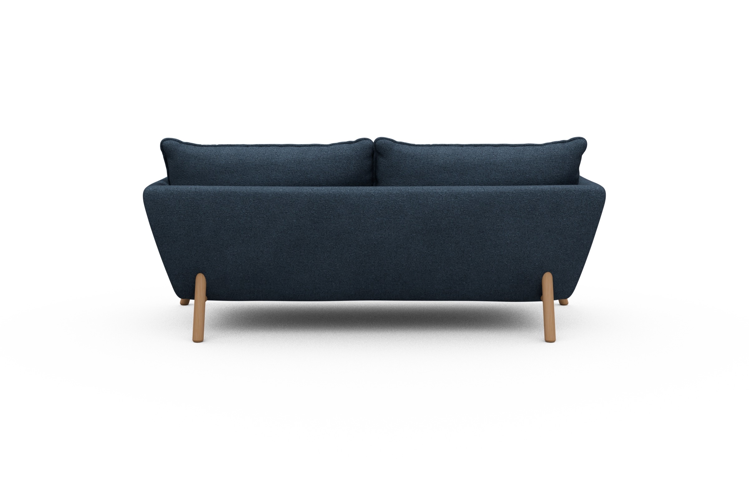 Sofa Emil PREMIUM 2-Sitzer Beinfarbe Eiche Natur Boucle-Blue