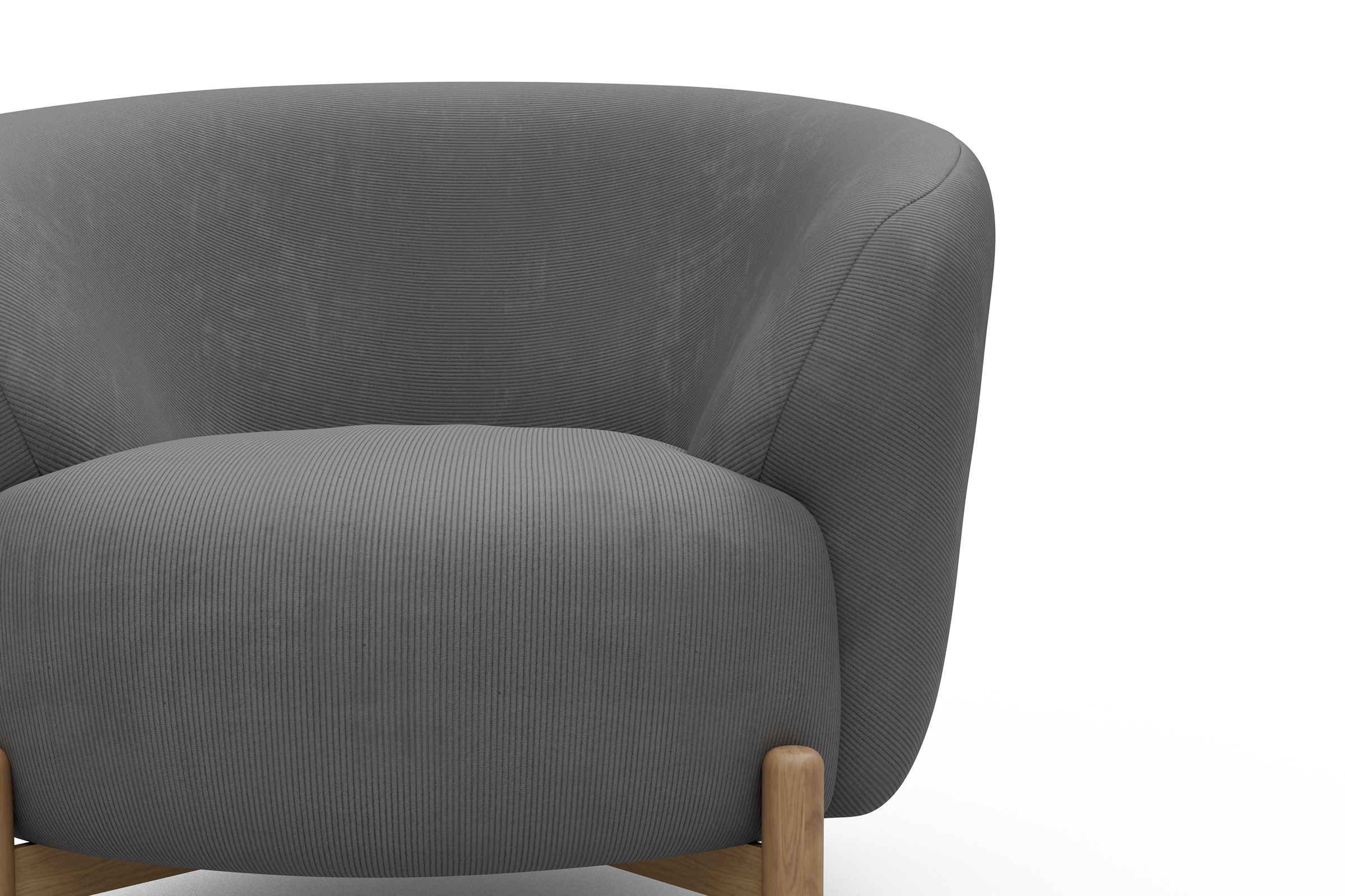 Sessel Ronda Holzbeine Eiche Natur Cordufine-Grey