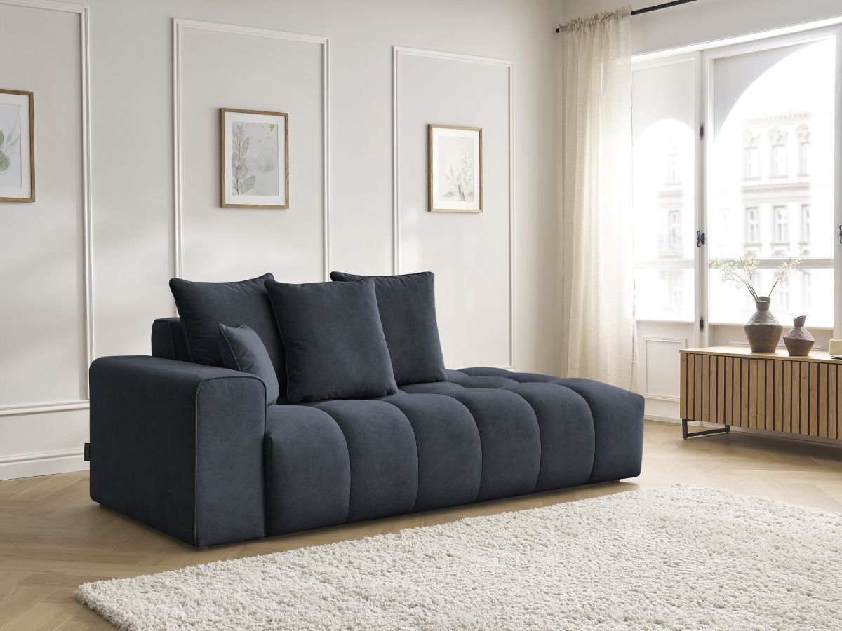 Bobochic Mont-blanc Sofa 4-Sitzer Samt Dunkelblau Armlehne links