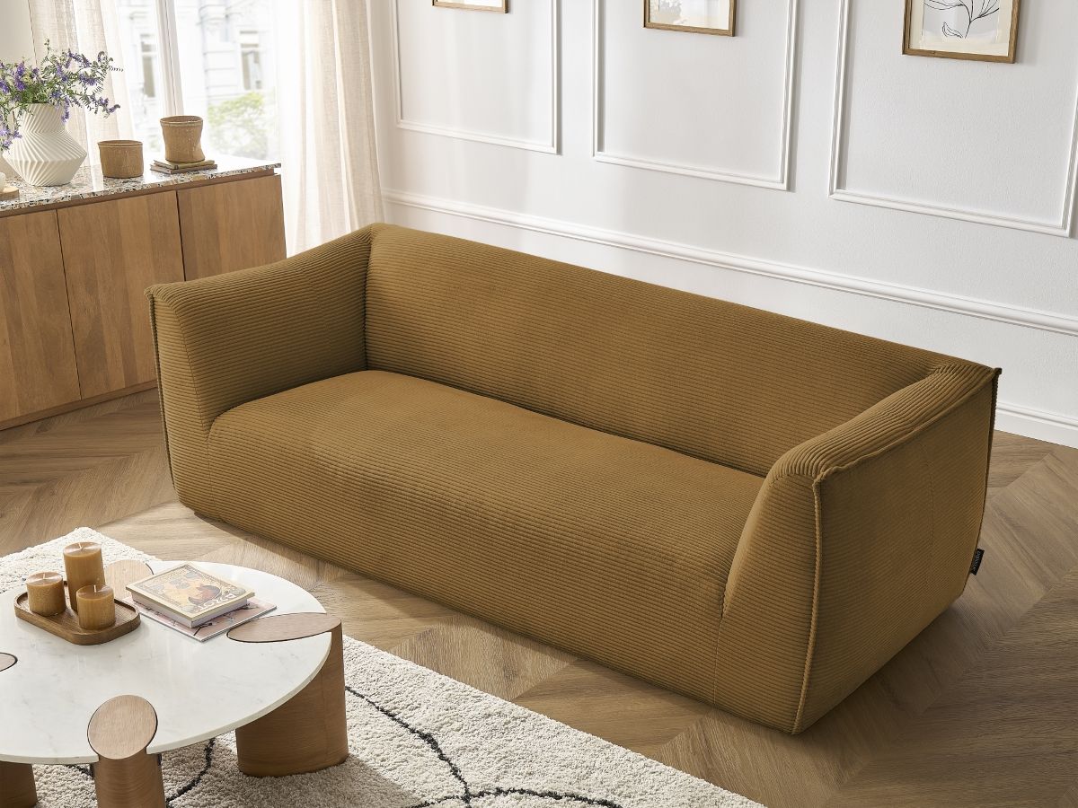 Bobochic Giorgia Sofa 3-Sitzer Cordsamt Gelb