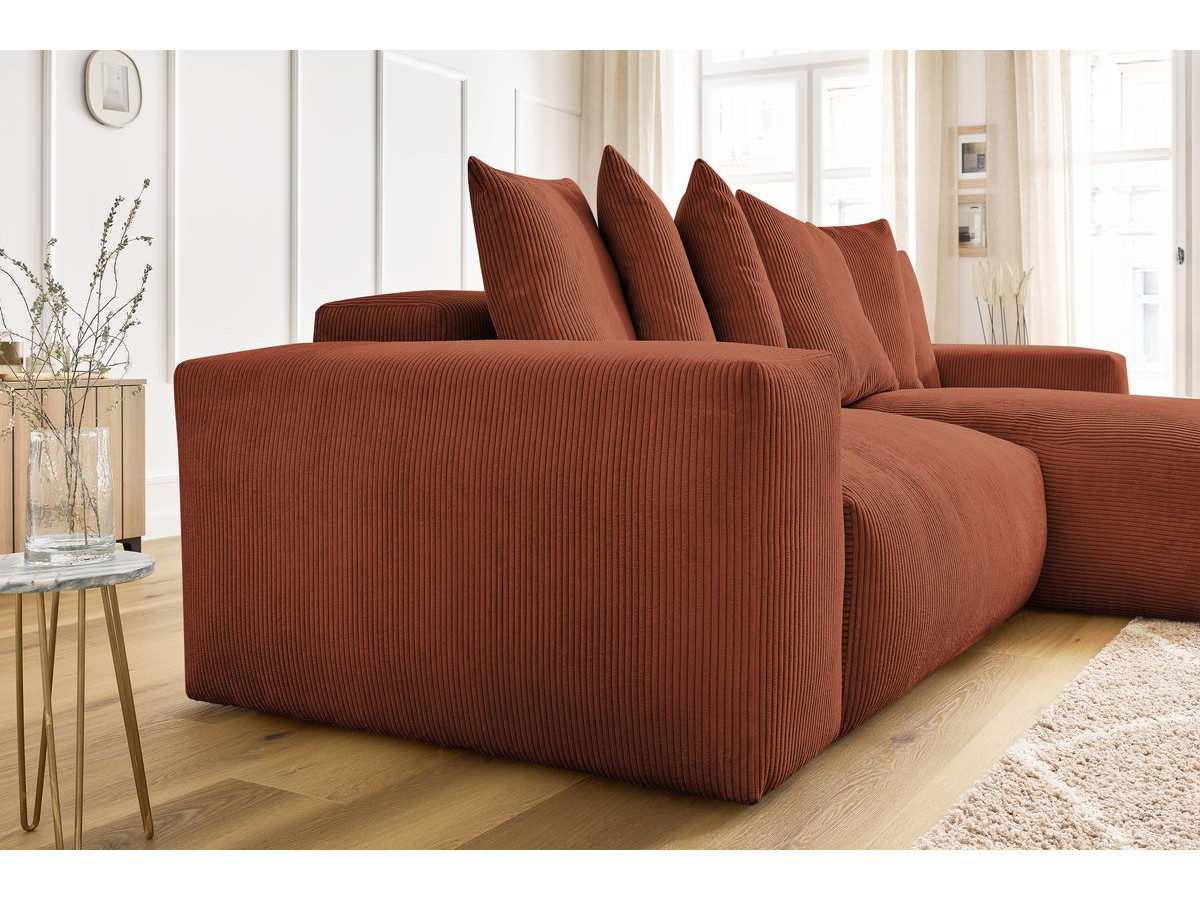 Bobochic Voltaire Ecksofa 310 × 174 cm Cordsamt Orange