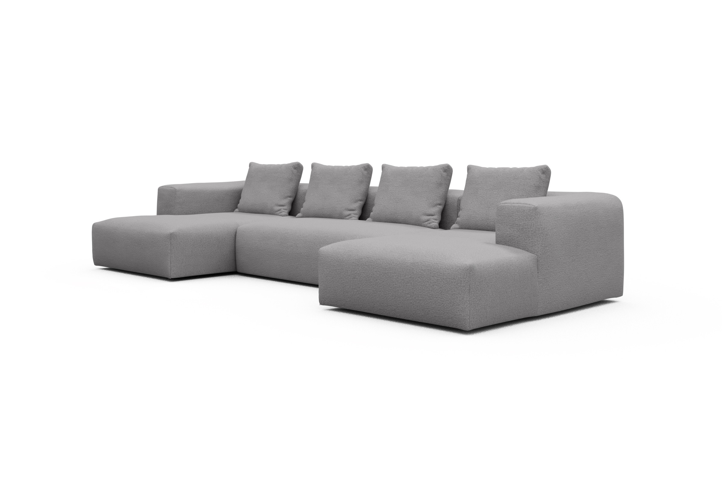 Wohnlandschaft Fred mit 2-Sitzer und Chaiselongue beidseitig Sama-Grey