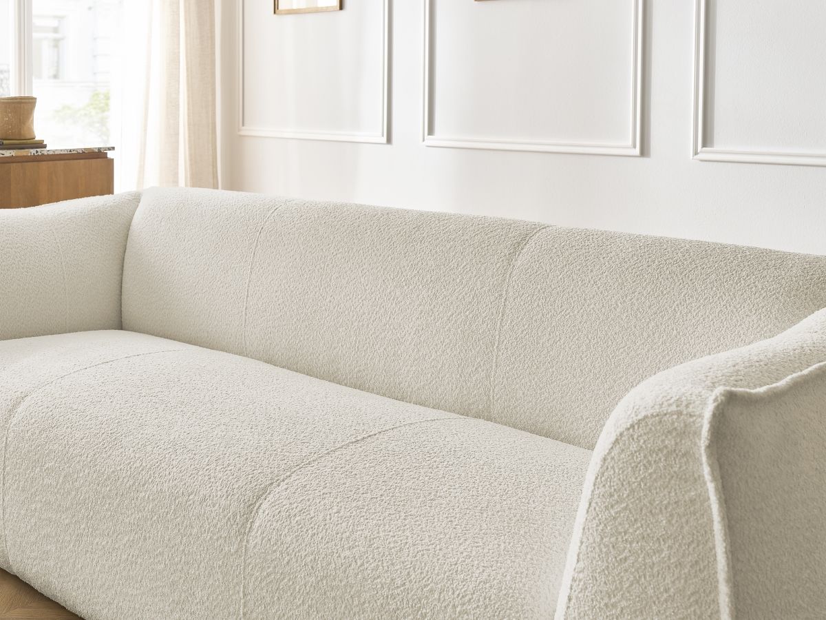 Bobochic Giorgia Sofa 3-Sitzer Bouclé-Stoff Beige