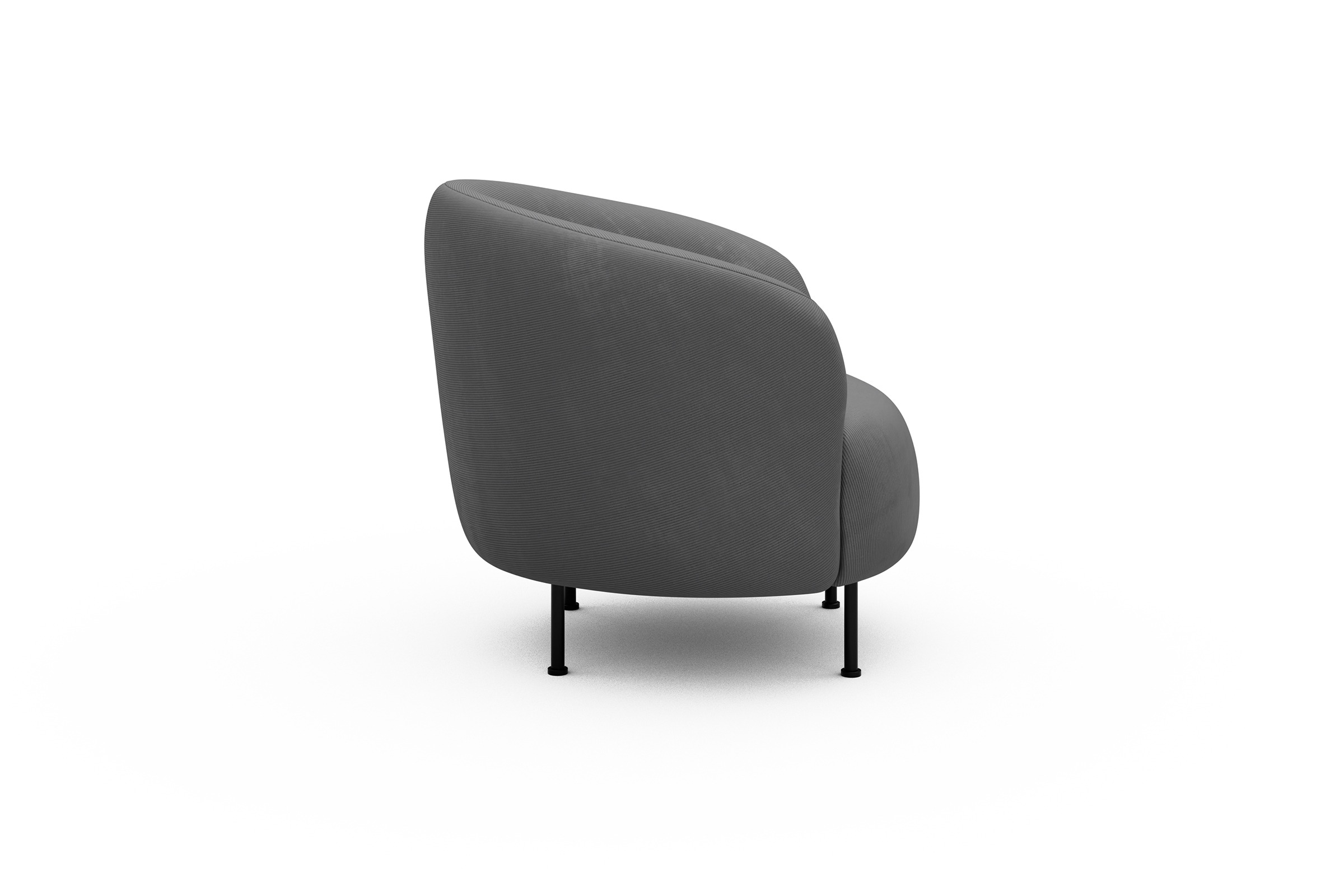 Sessel Ronda Metallbeine Schwarz Cordufine-Grey