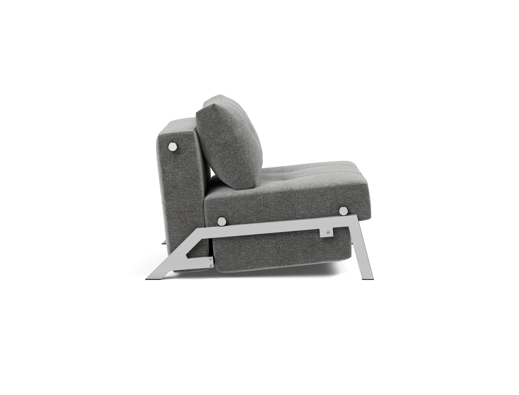 Schlafsessel Cubed 90 Strukturierter Stoff Twist 563-Charcoal Beine Chrom