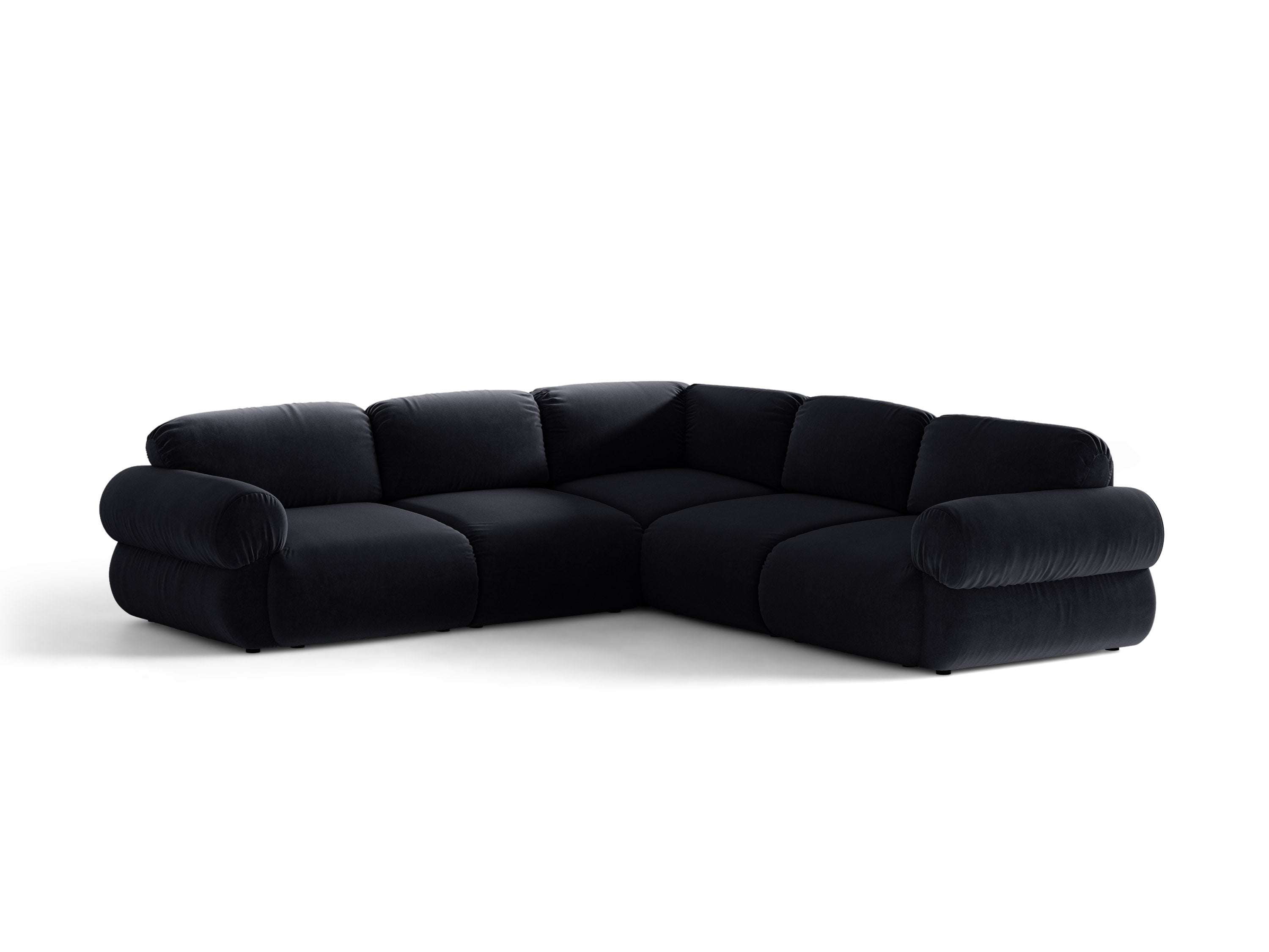 Micadoni Ophelia Symmetrisches Ecksofa aus Samt Samt Salvador Königsblau