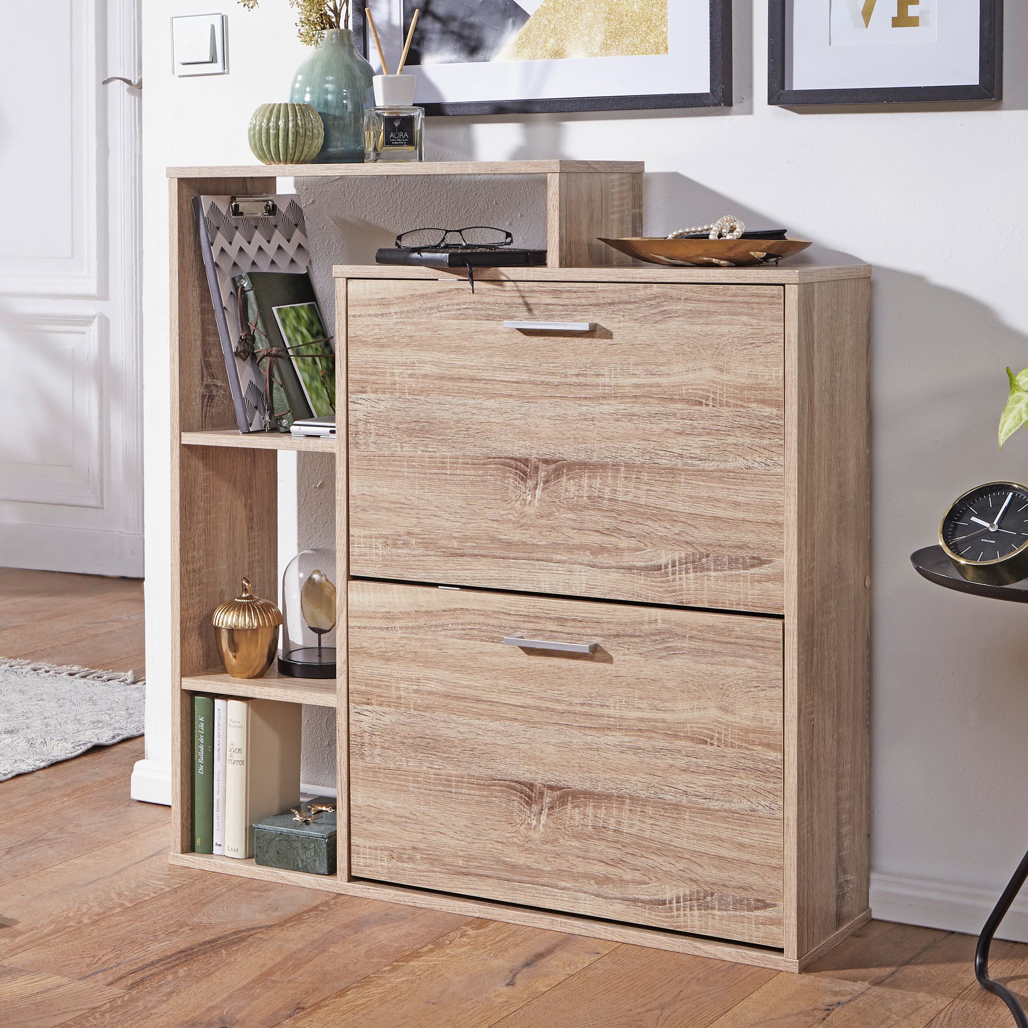Schuhkommode Averoy Sonoma 85 × 24 × 93 cm