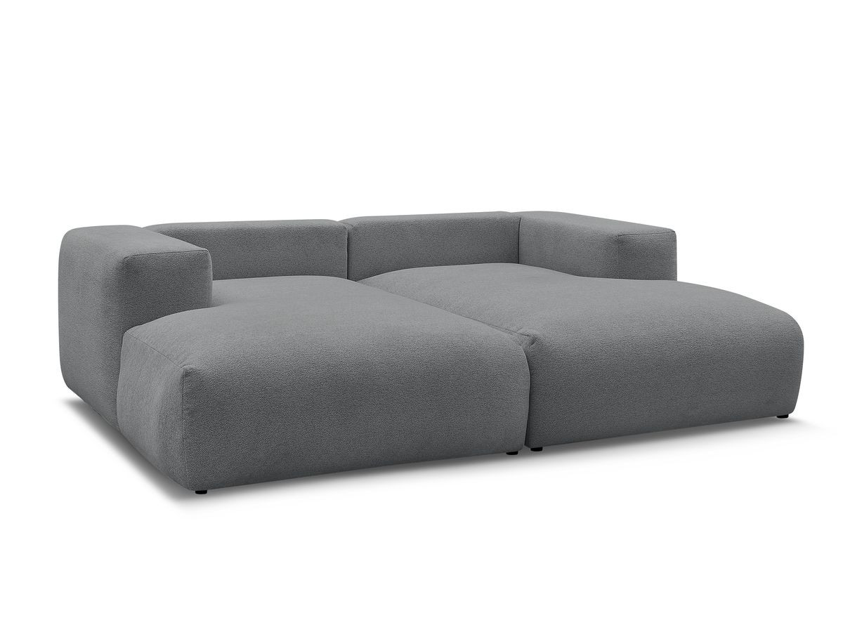 Bobochic Voltaire Sofa 4-Sitzer 248 × 170 cm Melange-Stoff Dunkelgrau