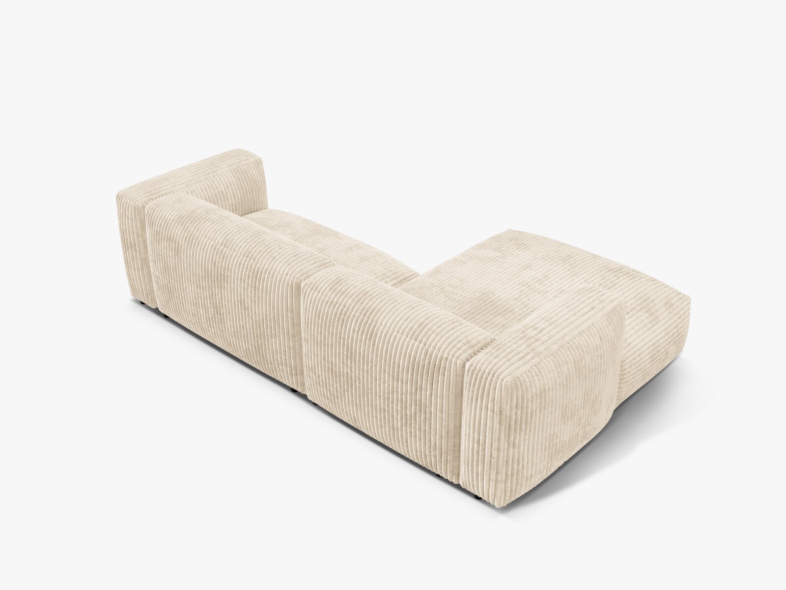 Micadoni Ecksofa Martina 2-Sitzer Links Kord Tilia Helles Beige