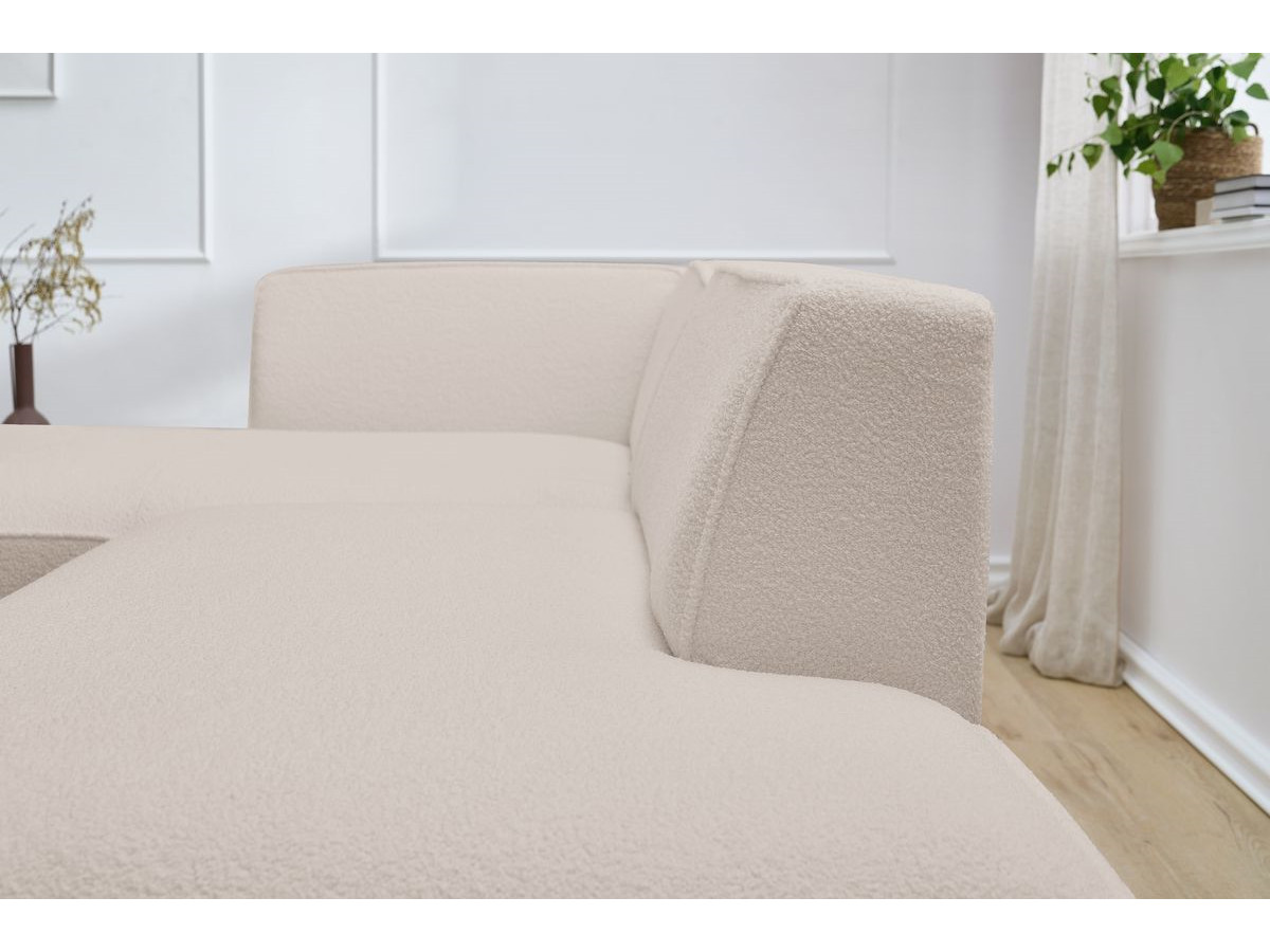 Bobochic Megeve Ecksofa Bouclé-Stoff Beige Ecke links