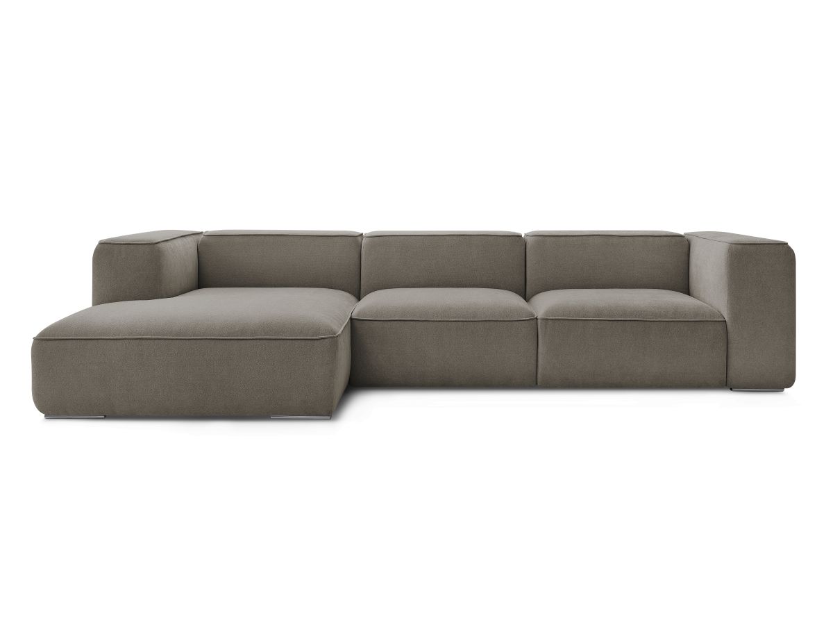 Bobochic Zephyr Ecksofa 349 × 165 cm Strukturstoff Taupe Ecke links