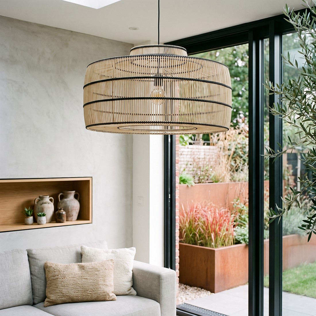 Raw Materials Pendelleuchte Stella Rattan