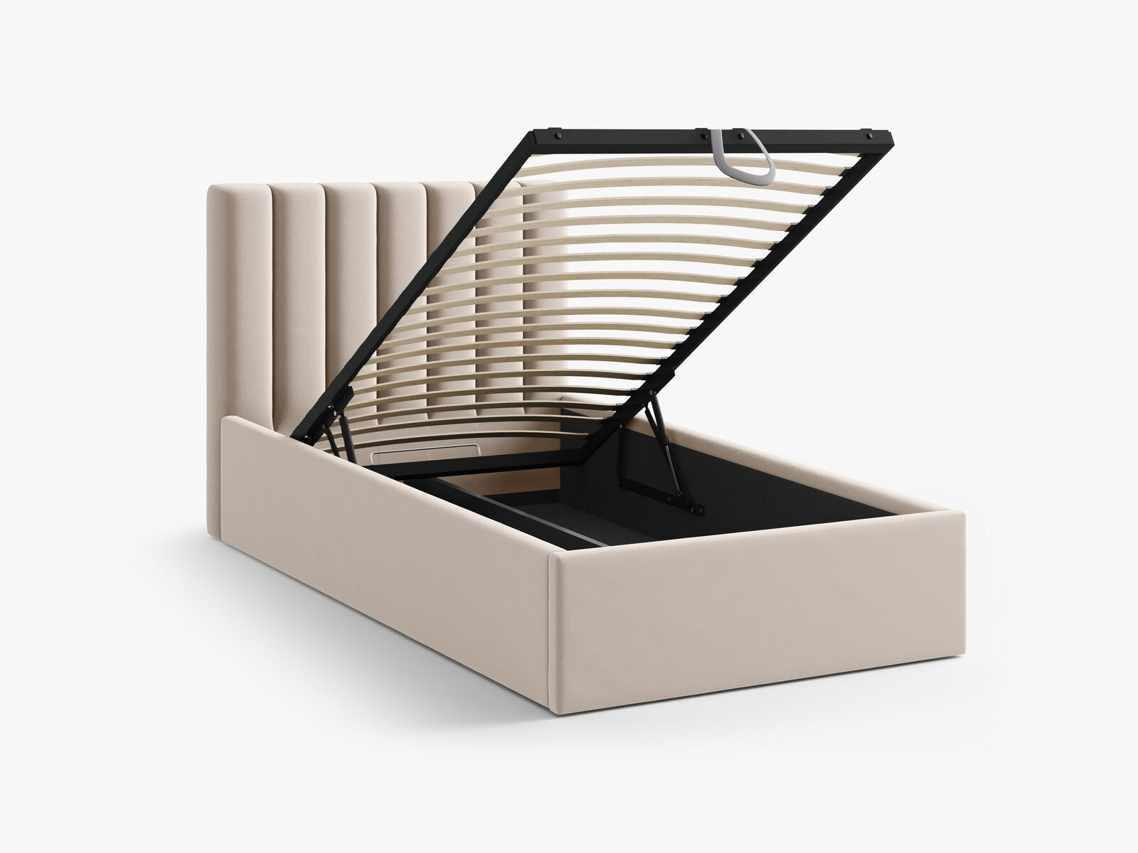 Micadoni Polsterbett Allison Samt Bluvel Dunkelbeige