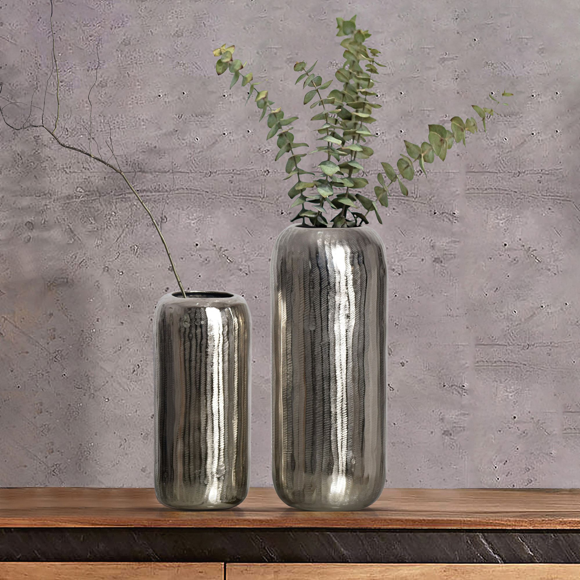 Tischvase Hovag Aluminium Silber Ø 16 cm