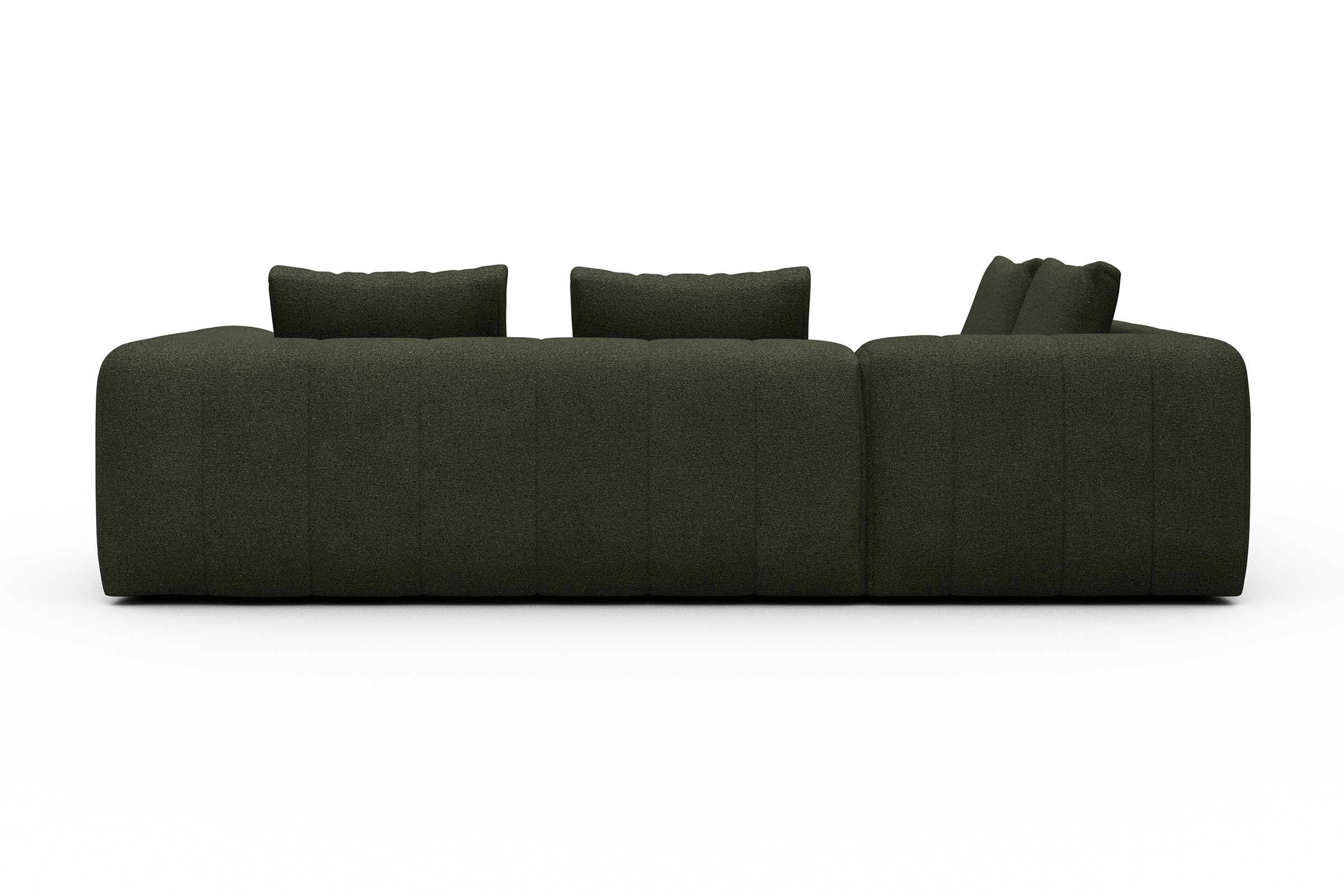 Ecksofa Hugo 2x 2,5-Sitzer Armlehne rechts Boucle-Forest-Green