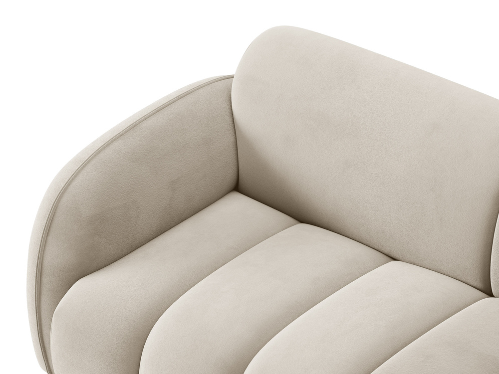 Cosmopolitan Design Ecksofa Bilbao 3-Sitzer kleine Version Samt Casino Helles Beige Rechts