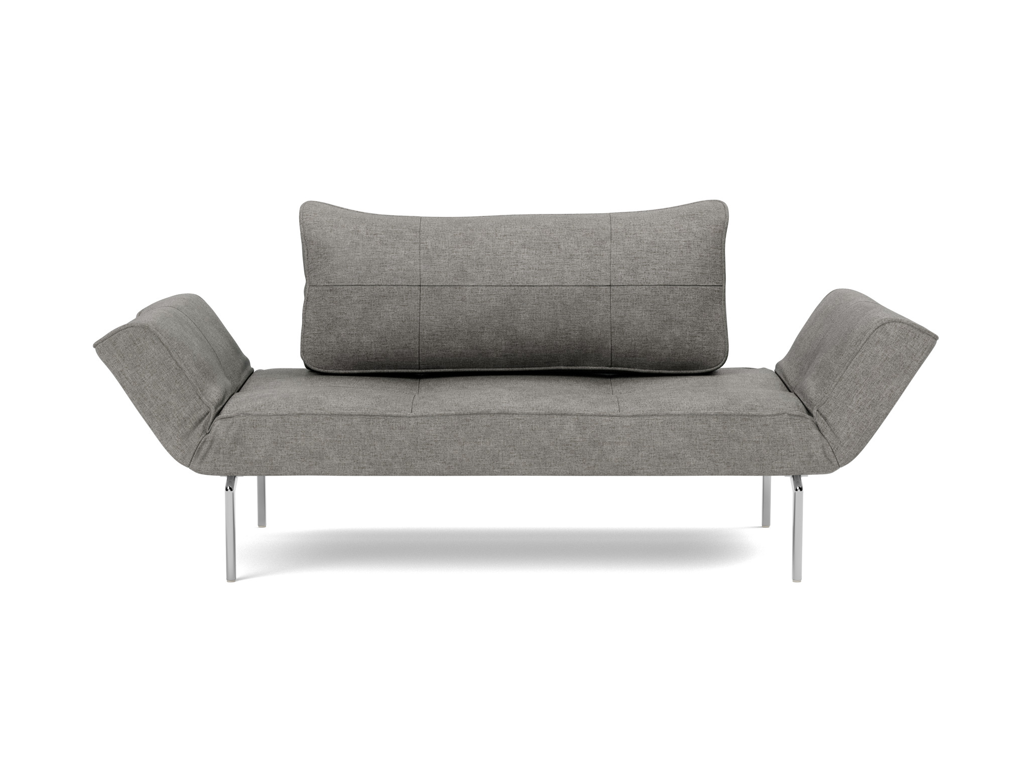 Tagesbett Zeal Flachgewebe Avella 282-Warm-Grey Beine Straw Aluminium