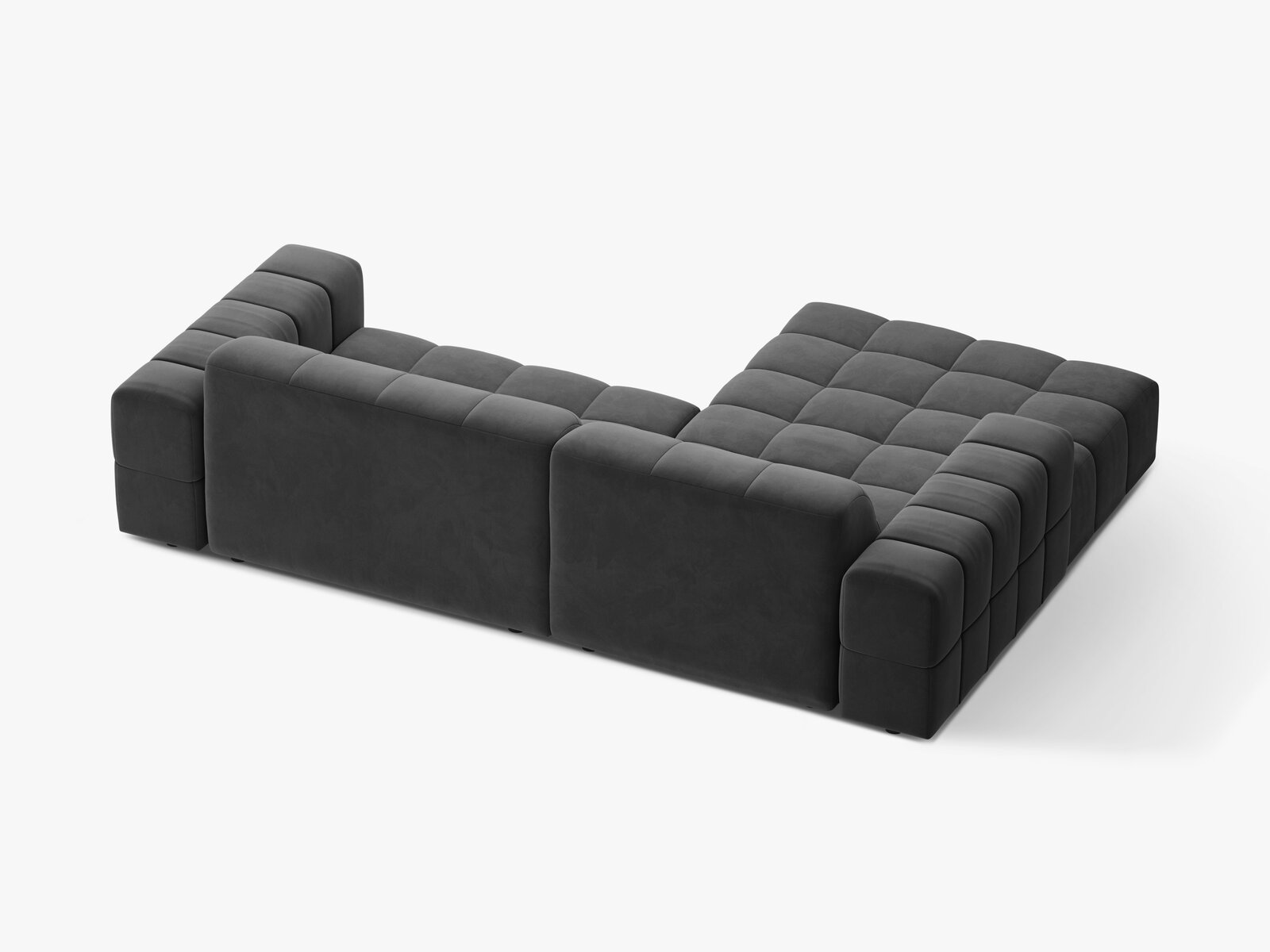 Micadoni Jennifer Ecksofa 4-Sitzer Links Samt Venus Grau