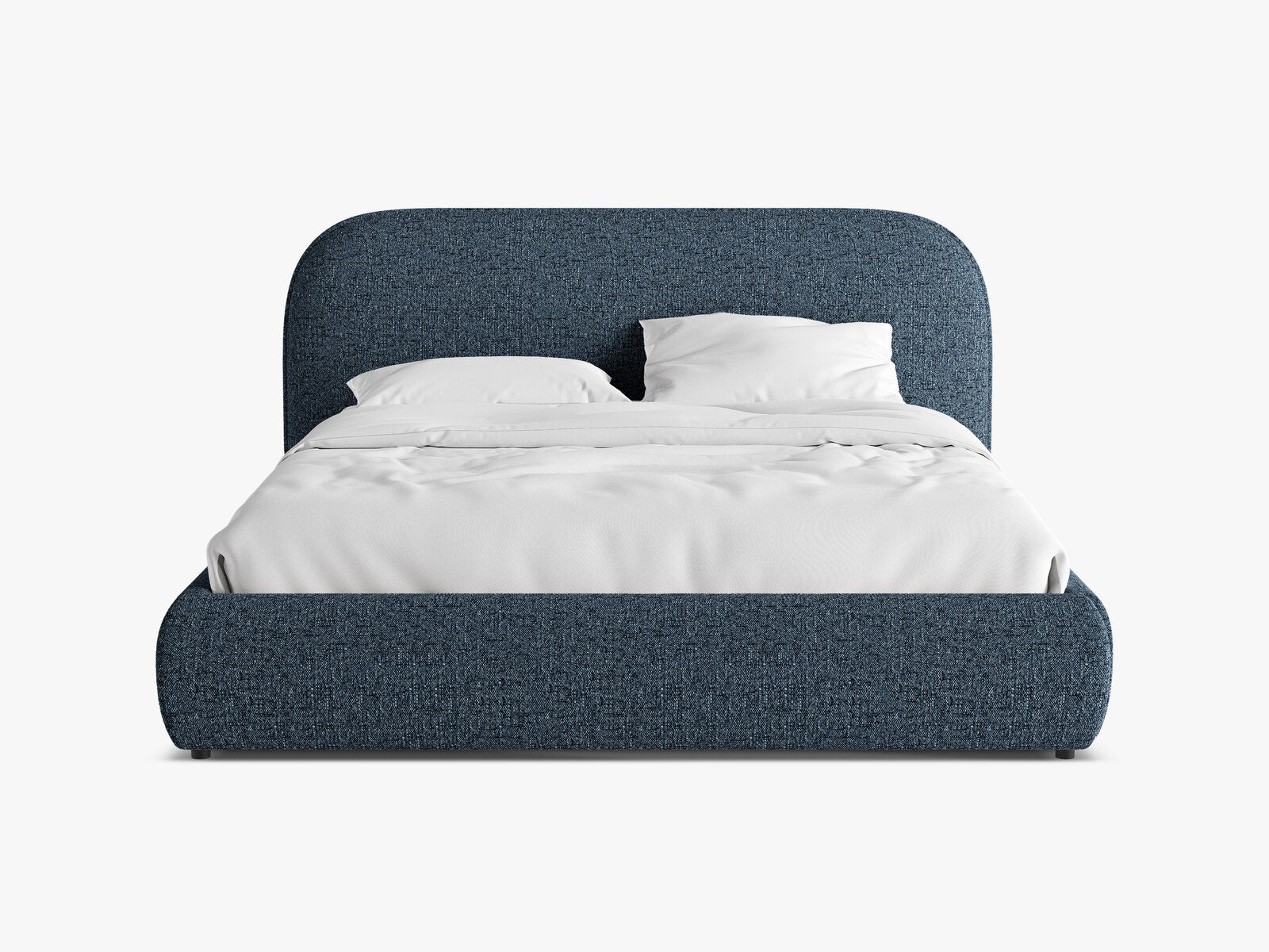 Micadoni Murada Bett mit Kopfteil Chenille Tracy Blau Melange 180x200