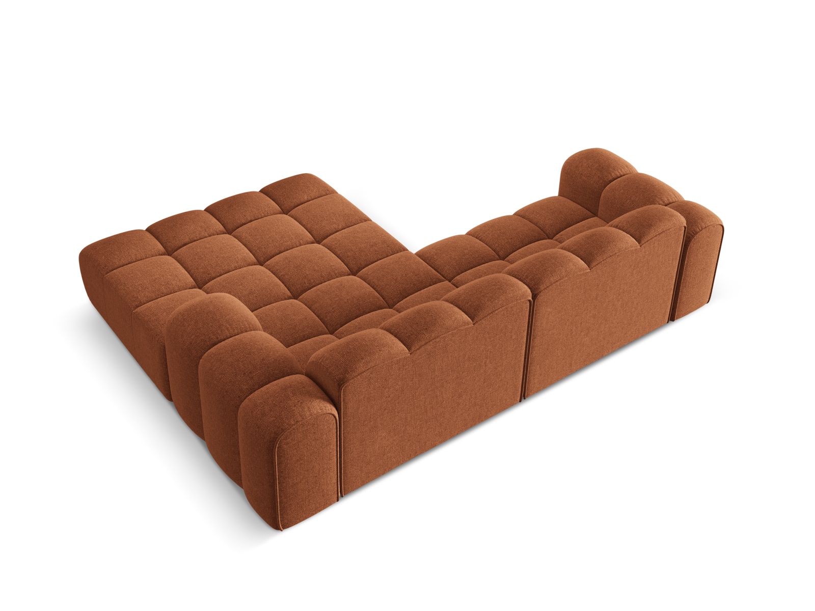 Cosmopolitan Design Ecksofa Treno 3-Sitzer Chenille Eden Ziegel Rechts