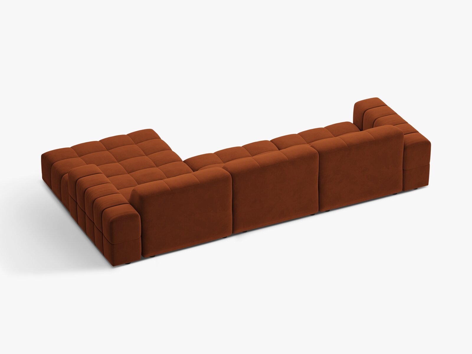 Micadoni Ecksofa Jennifer 4-Sitzer Rechts Samt Bluvel Terrakotta