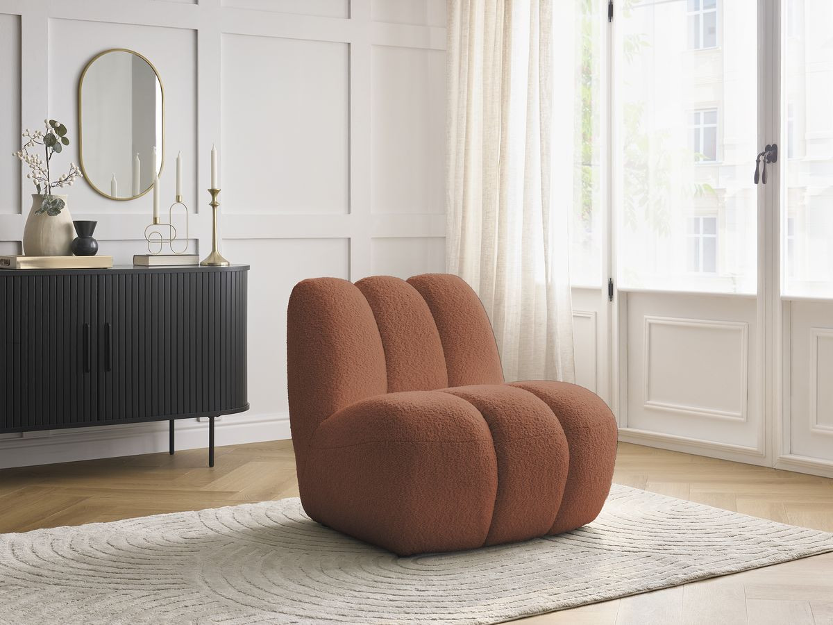 Bobochic Janissaire Sessel 81 × 90 cm Bouclé-Stoff Orange