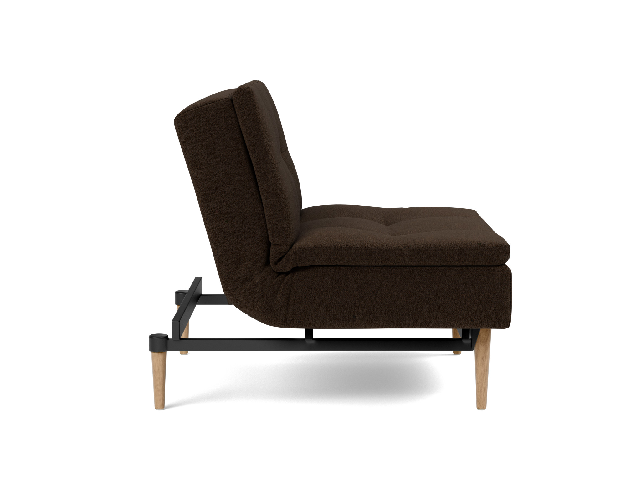 Sessel Dublexo Strukturierter Stoff Taura 358-Chocco Beine Styletto Eiche hell
