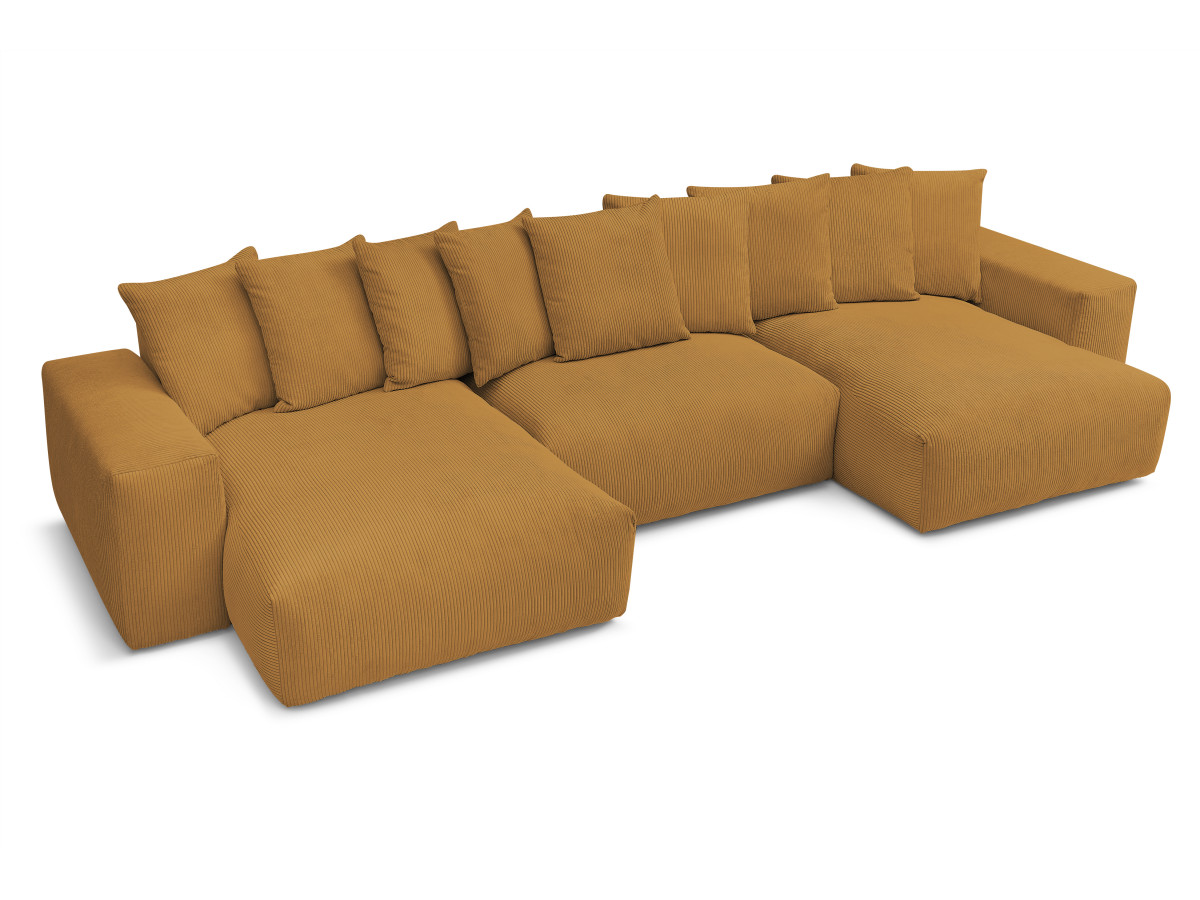 Bobochic Voltaire Wohnlandschaft 420 × 174 cm Cordsamt Gelb