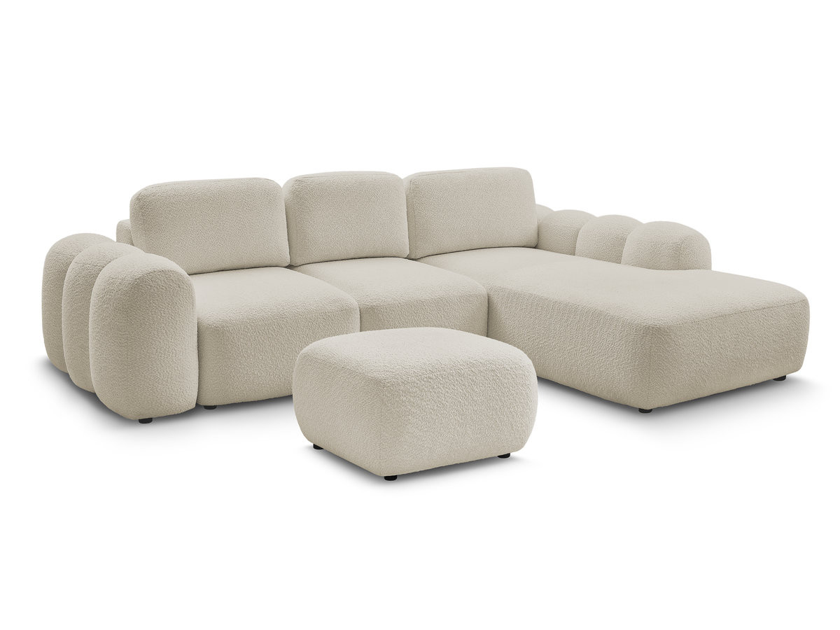 Bobochic Montaigne Ecksofa mit Schlaffunktion und Bettkasten und Pouf 288 × 196 cm