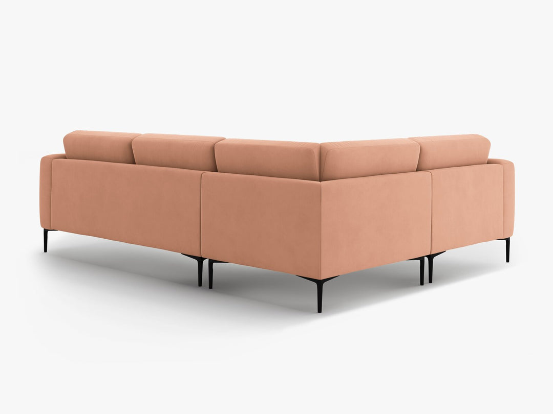 Micadoni Ecksofa Bemy 4-Sitzer Links Samt Rosa