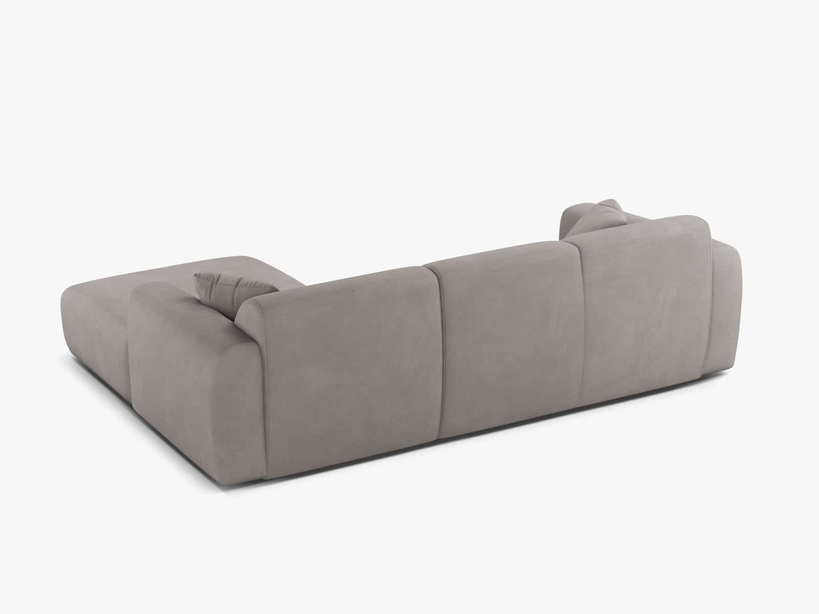 Micadoni Ecksofa Molino 4-Sitzer Rechts Strukturierter Stoff Rebel Hellgrau