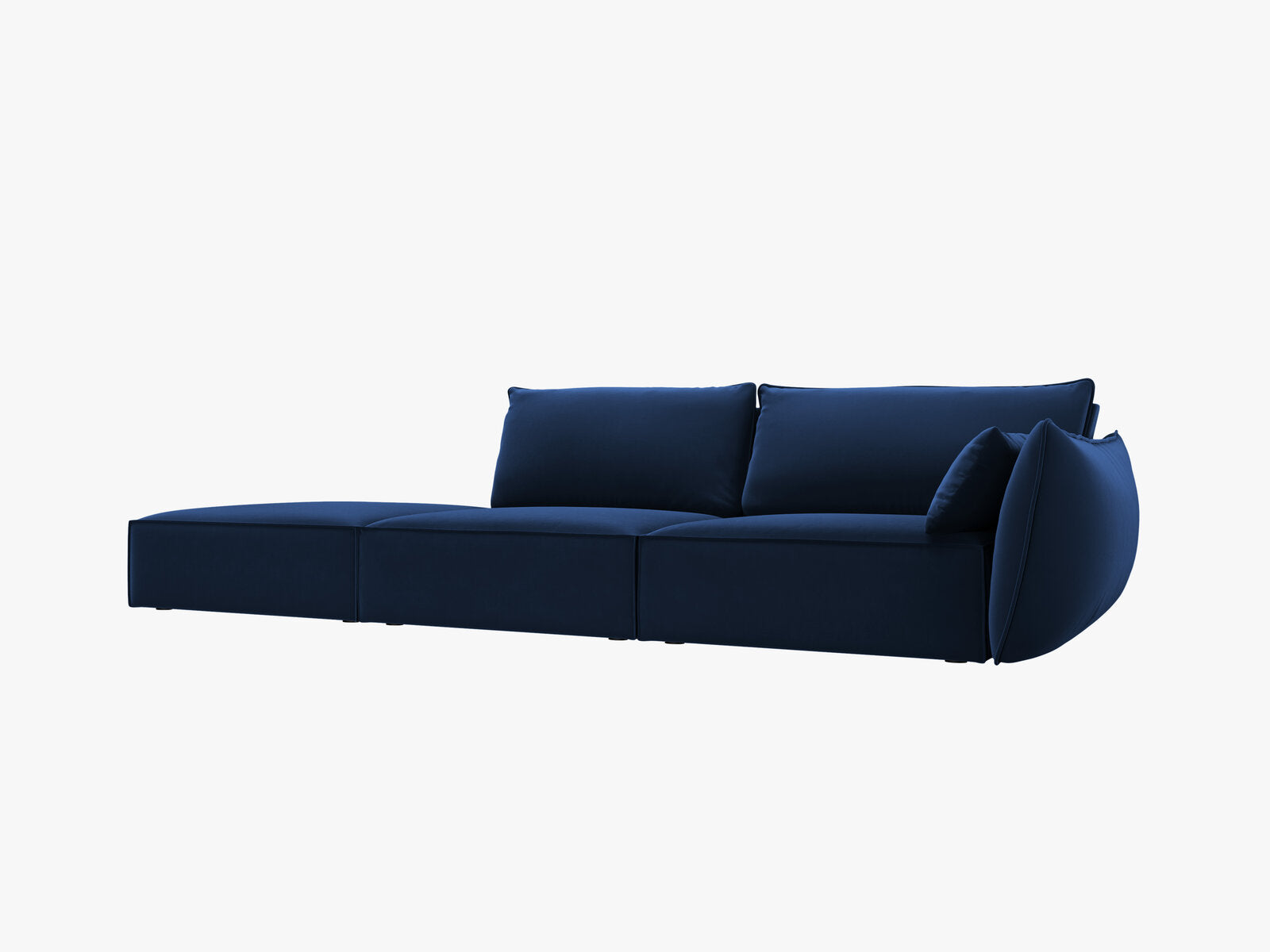 Micadoni Sofa Kaelle 4-Sitzer Links Samt Bluvel Königsblau