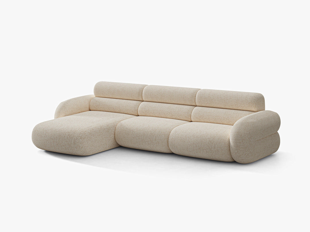 Micadoni Neo Ecksofa 4-Sitzer Links Chenille SILENCIO Helles Beige