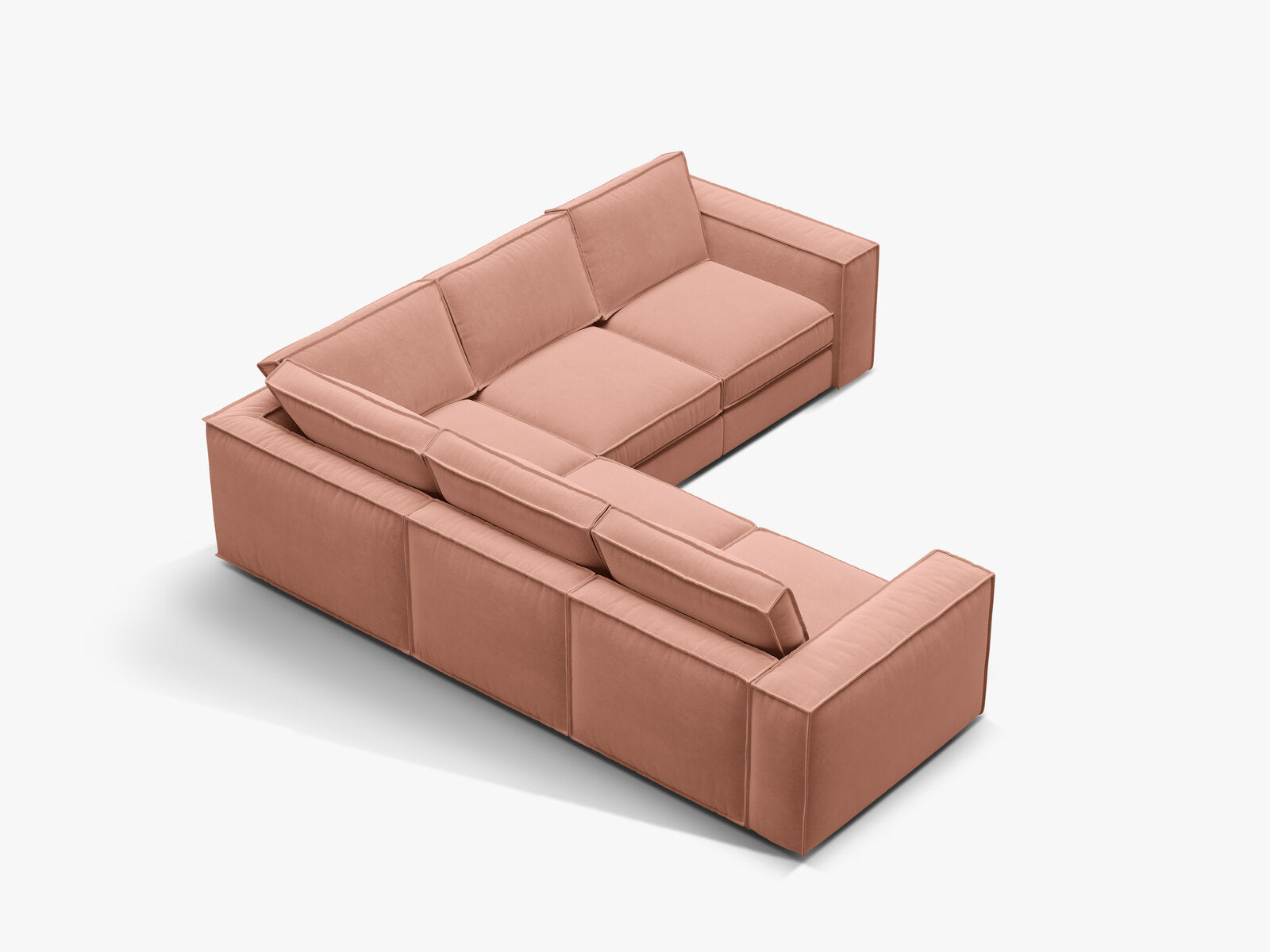 Micadoni symmetrisches modulares Ecksofa Pola 4-Sitzer Rosa