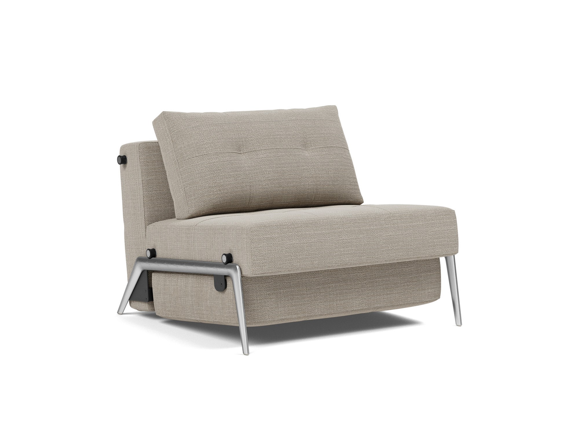 Schlafsessel Cubed 90 Strukturierter Stoff Kenya 579-Gravel Beine Aluminium