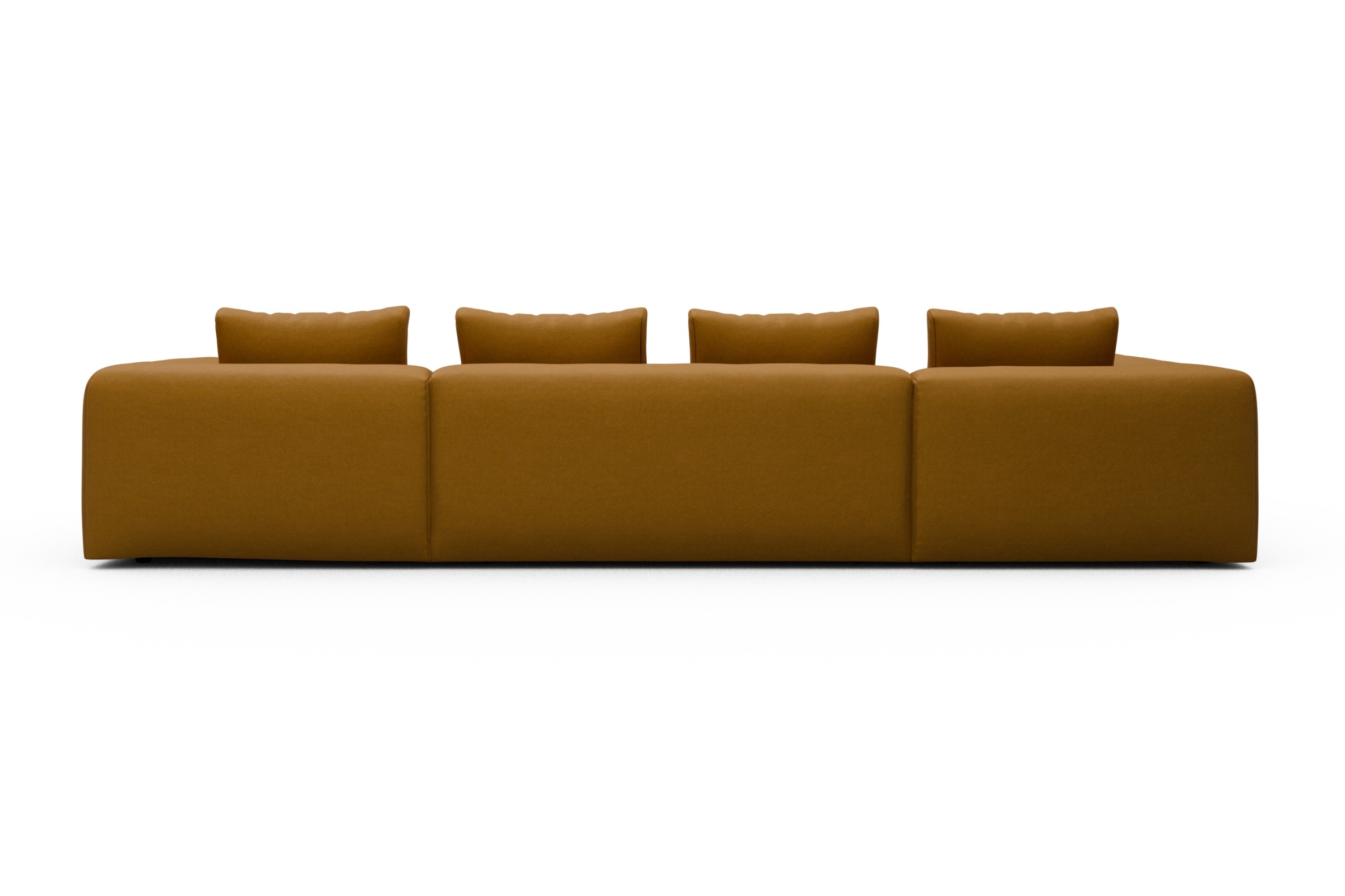 Wohnlandschaft Fred Relax-Ecke links mit 2-Sitzer und Chaiselongue rechts Satya-Ocre