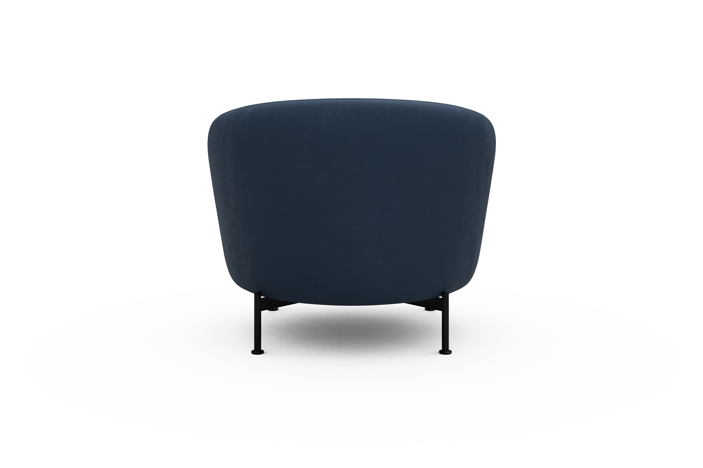 Sessel Ronda X-Metallgestell Schwarz Cordufine-Royal-Blue