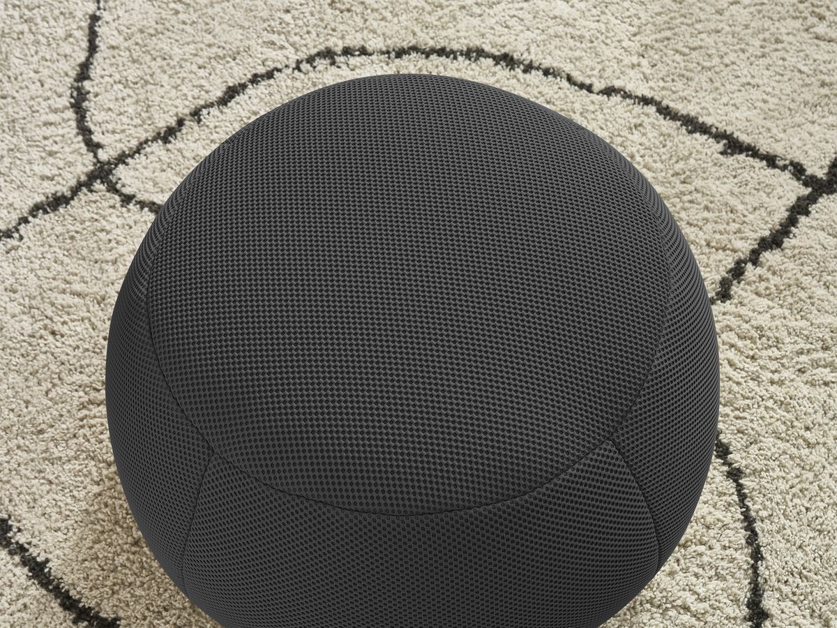Bobochic Hayden Pouf, rund Mesh-Stoff Schwarz, 60 cm