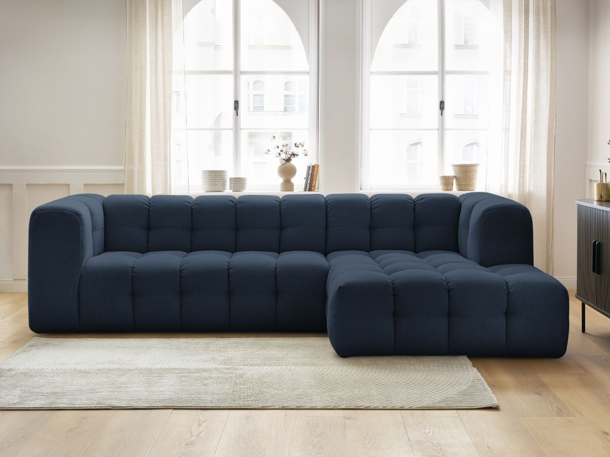 Bobochic Cloud Ecksofa 288 × 184 cm Stoff Dunkelblau Ecke rechts