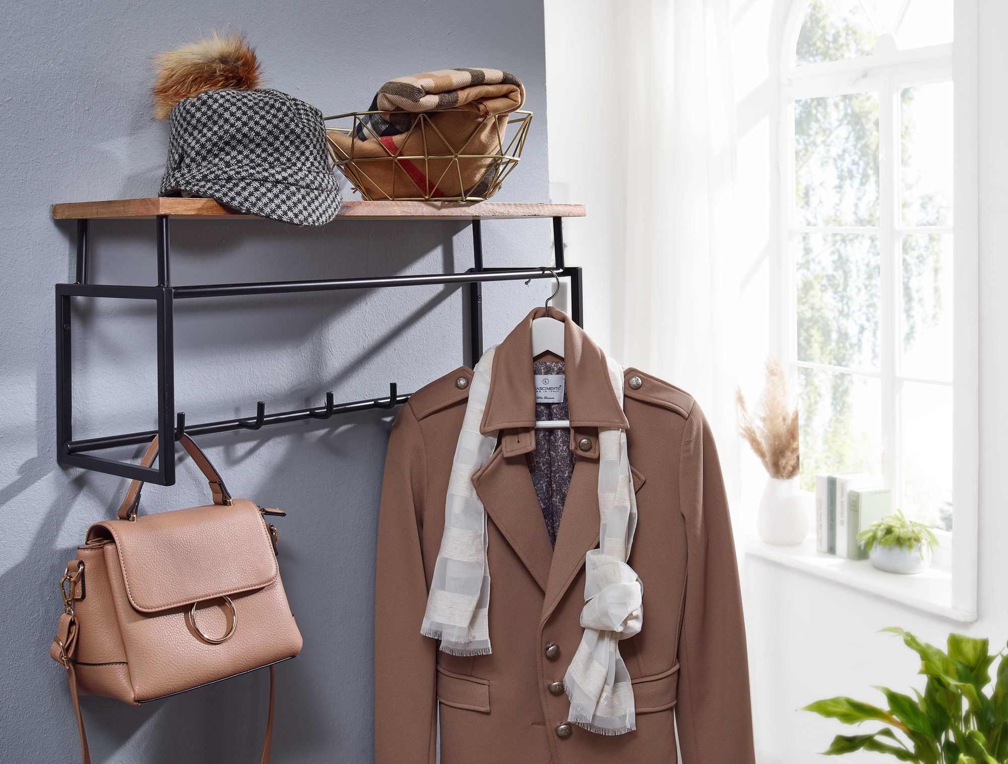 Wandgarderobe Tananger Massivholz Mango 71 × 20 × 29 cm