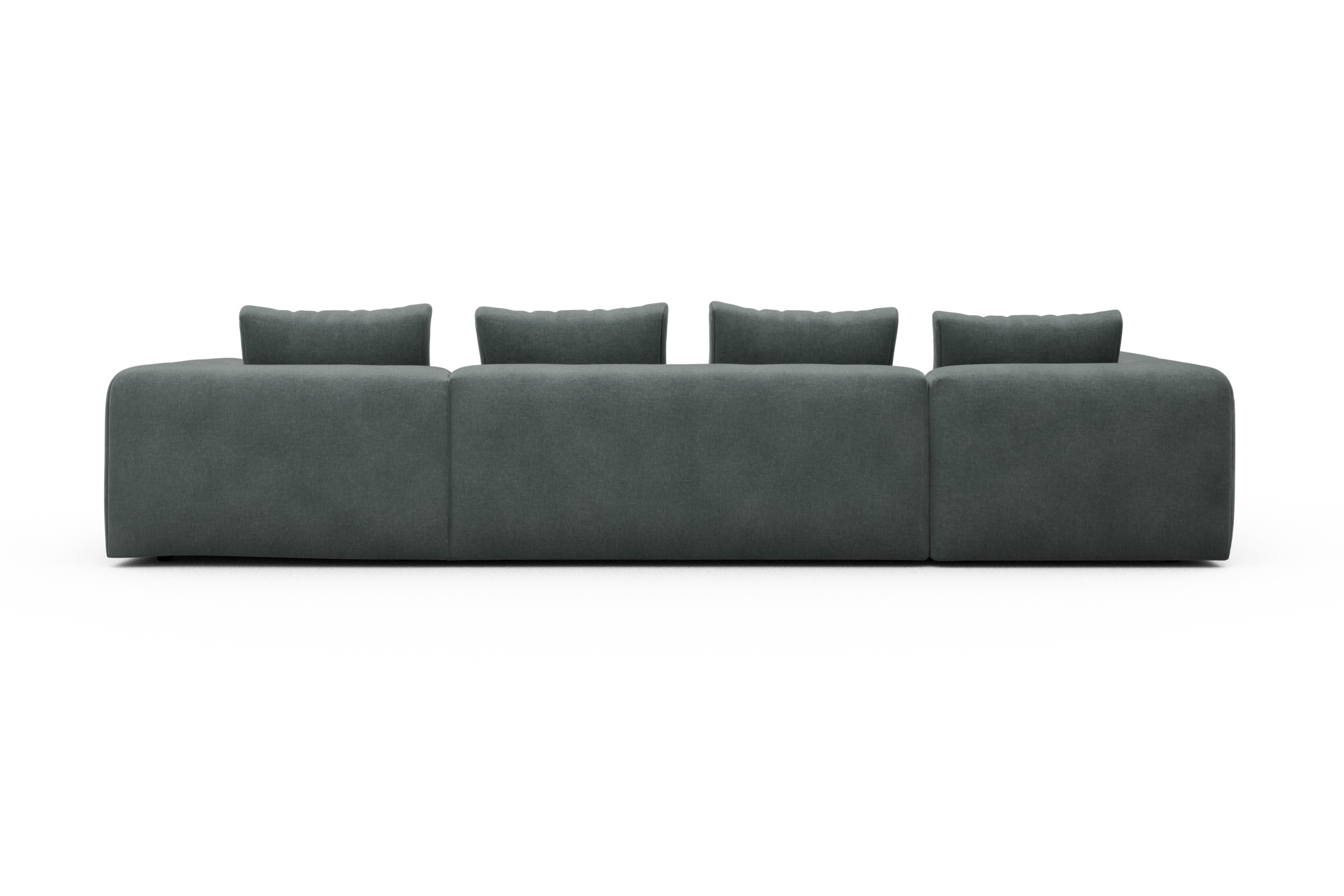 Wohnlandschaft Fred Chaiselongue rechts mit 2-Sitzer und lange Armlehne links Smooth-Silver-Grey